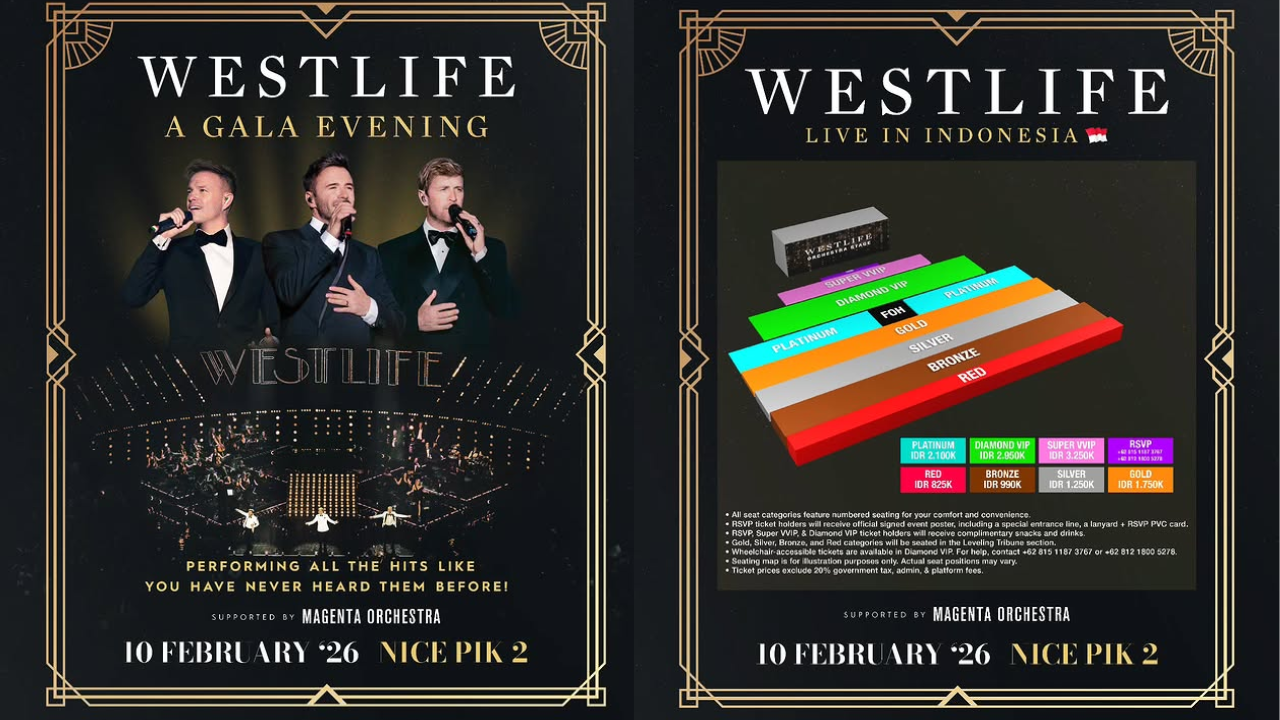Daftar Harga Tiket Konser Orkestra Westlife di Jakarta 2026, Mulai Rp825 Ribu