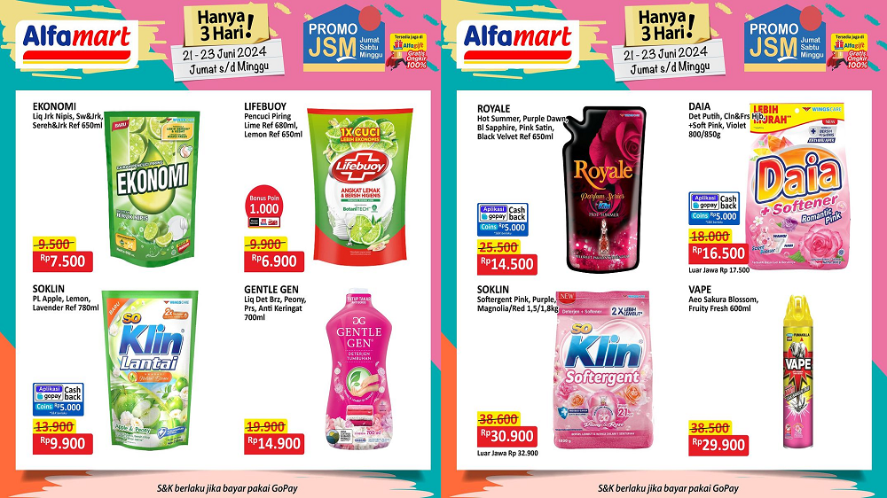 Katalog Promo JSM Alfamart Hari Ini 23 Juni 2024, Diskon Murah Meriah Sabun Cuci Piring hanya Rp6 Ribuan