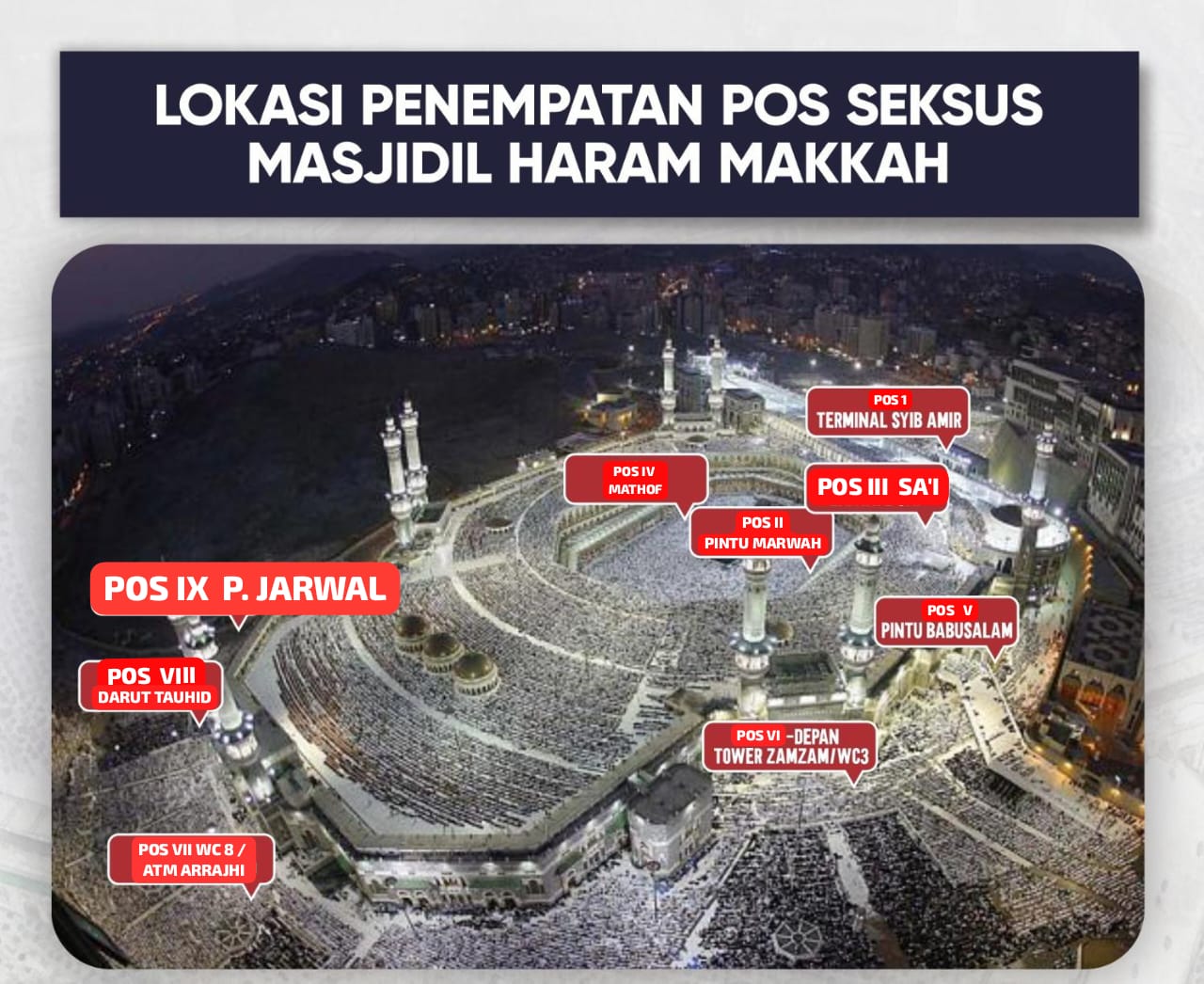 Jangan Panik! Ini 9 Pos Perlindungan bagi Jamaah Tersesat di Masjidilharam
