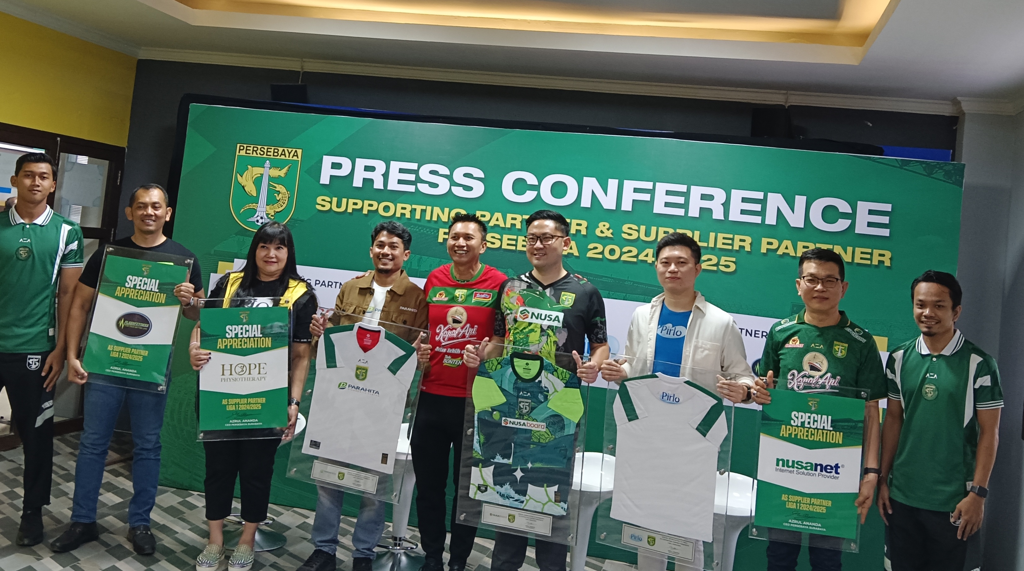 Persebaya Umumkan Sponsor Baru: Nusaboard, Parahita, Pirlo, Nusanet, Hope Physiotherapy, Flash Fitness