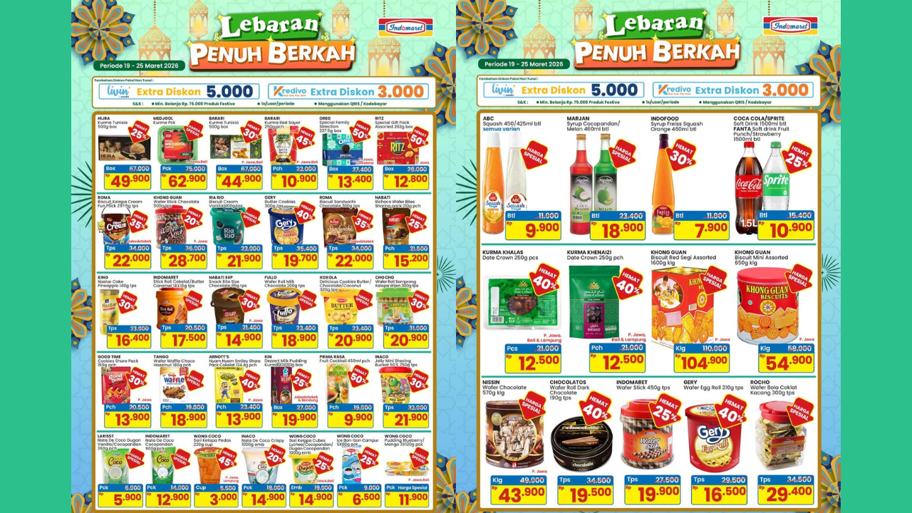 Promo Indomaret Spesial Hari Raya Idul Fitri 2026 Terbaru, Ada Diskon Coca Cola, Sprite, Fanta Cuma Rp10 Ribu