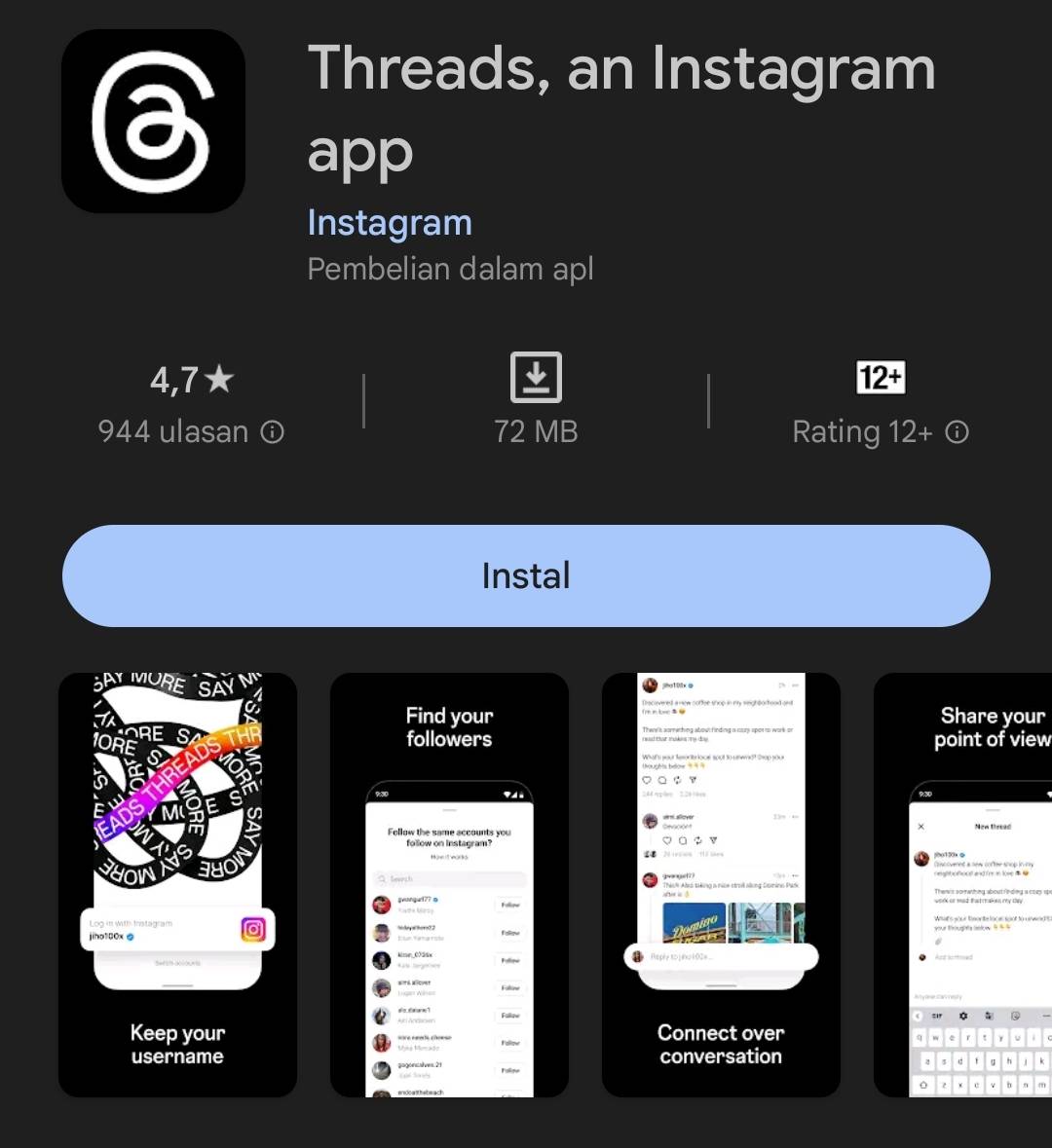 Siap Saingi Twitter,  Instagram Threads dari Meta Group Sudah Bisa Diunduh 