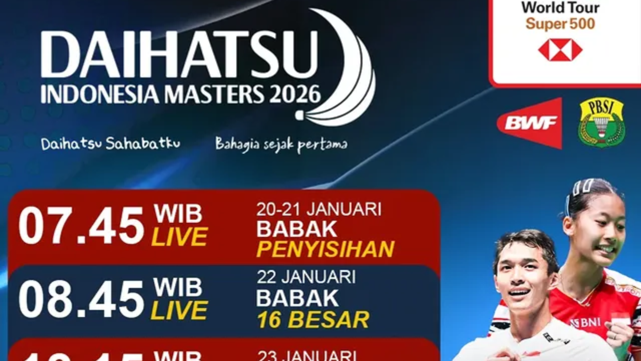 Cara Nonton Indonesia Masters 2026 di TV RCTI dan Vision+, Cek Jadwal Siaran dan Link Live Streaming