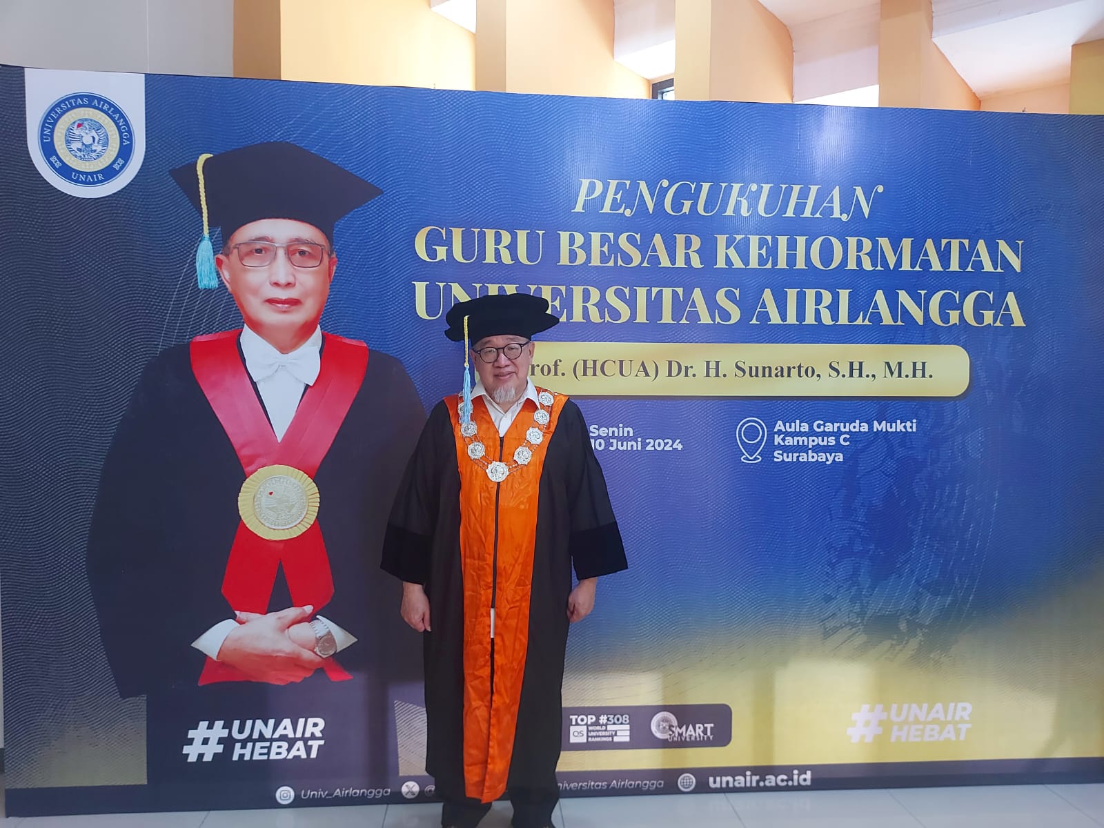 Pengukuhan Guru Besar Kehormatan Universitas Airlangga Prof. (HCUA) Dr. H. Sunarto, S.H., M.H.: Hakim Adalah Corong Keadilan