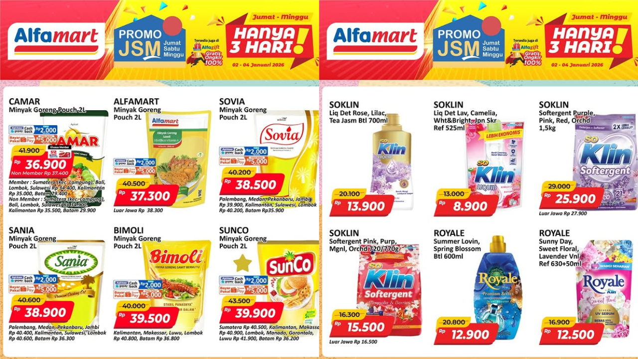 Promo JSM Indomaret Terbaru Minggu Ini 2-4 Januari 2026, Rinso Detergent Awal Tahun Rp9 Ribuan