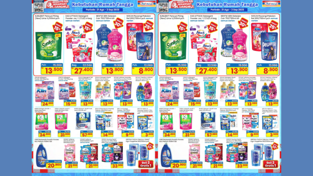Katalog Promo JSM Indomaret Terbaru Periode 22-24 Agustus 2025, Harga Detergent Cuci Baju Mulai Rp13.000