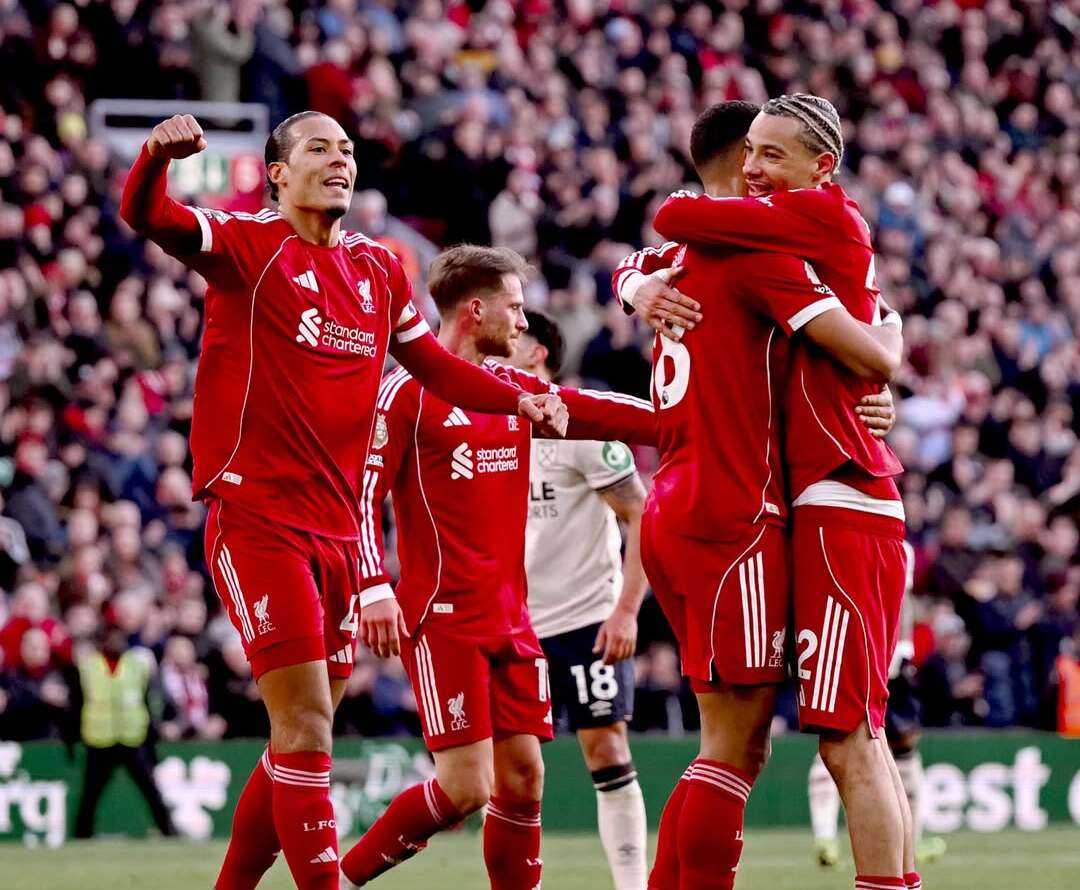 Liverpool vs West Ham 5-2: Drama Tujuh Gol, The Reds Tembus Peringkat Kelima