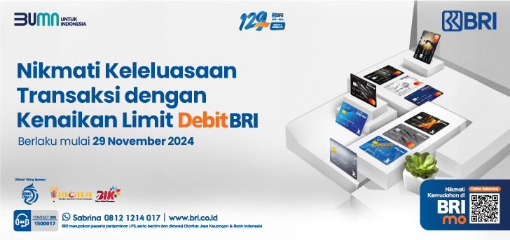 Good News! Limit Transaksi Debit BRI akan Naik Per 29 November