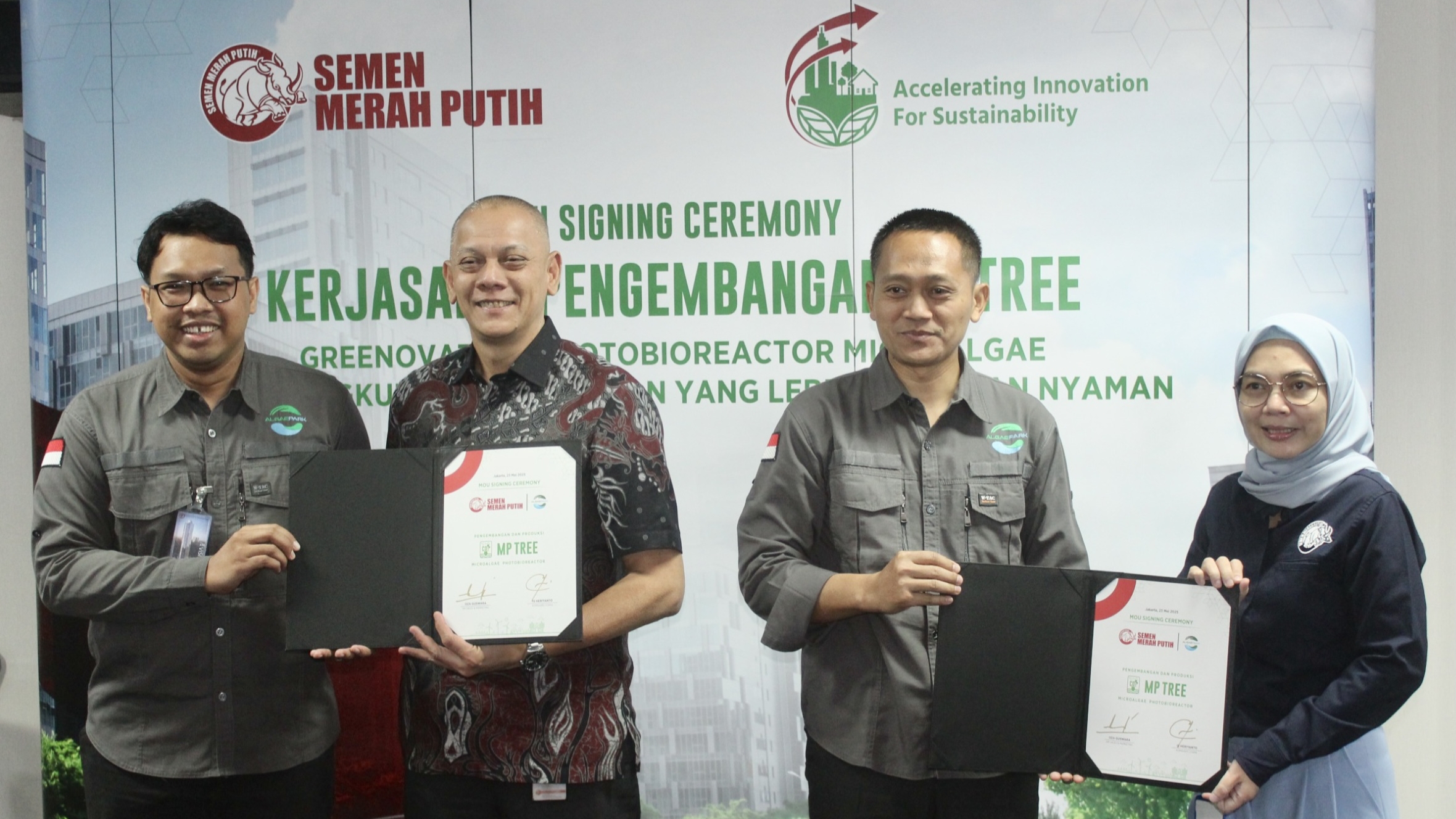 Semen Merah Putih-Algaepark Berkolaborasi Kembangkan MP TREE-Pohon Cair Mikroalga