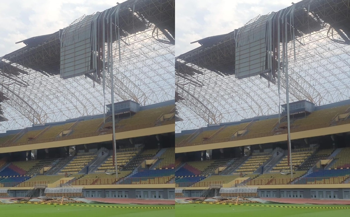 Stadion Wibawa Mukti Rusak Karena Angin Kencang, Pj Bupati Bekasi Minta Bantuan Pemerintah Pusat Untuk Perbaikan