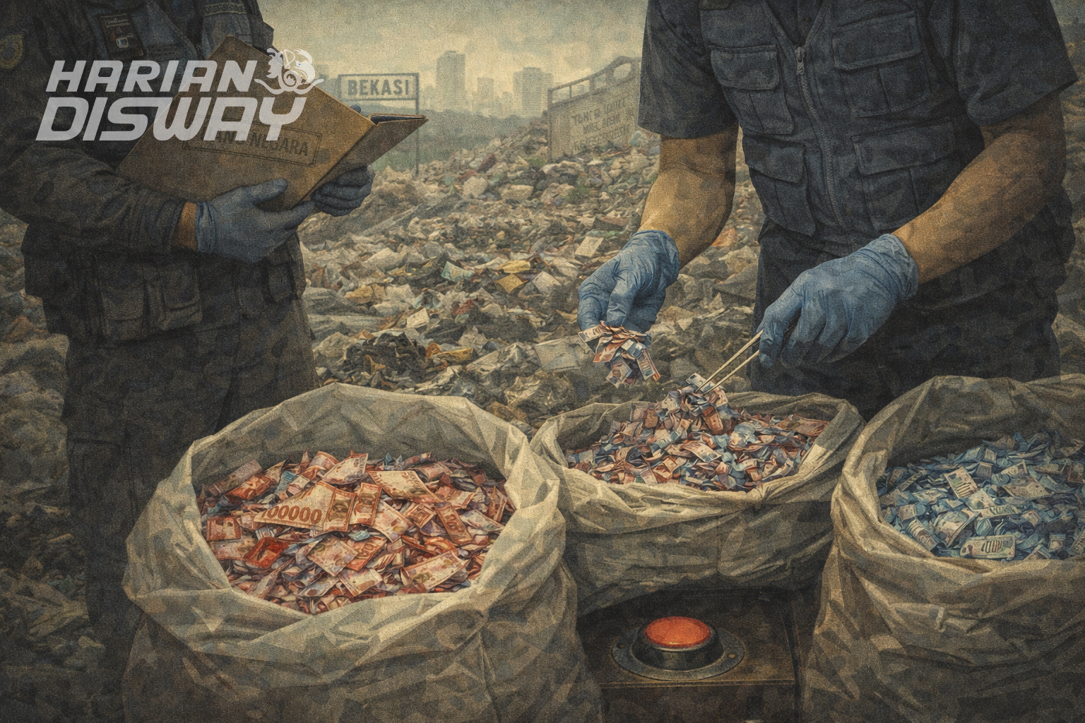 Heboh Temuan 21 Karung Cacahan Uang di Bekasi: Prosesnya Berentet