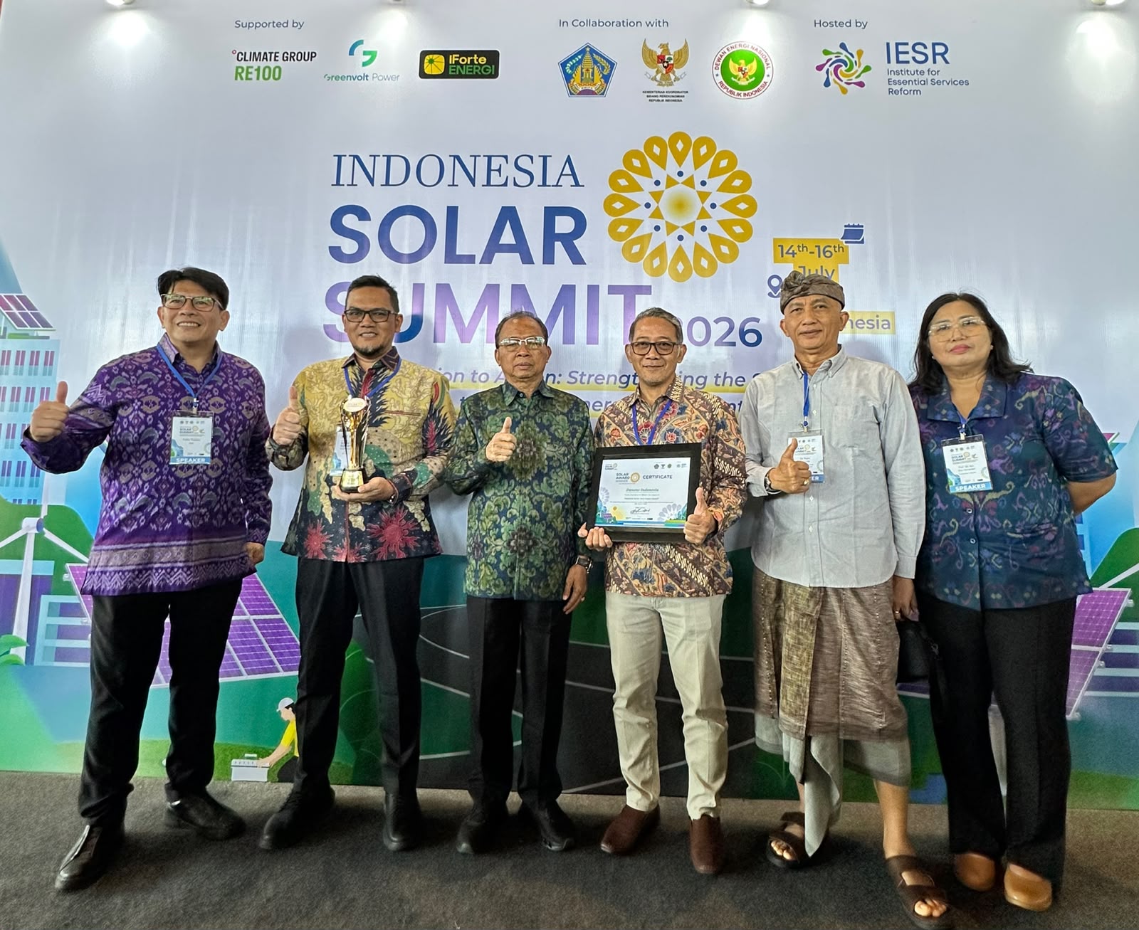 Dinilai Konsisten Manfaatkan Energi Surya, Danone Indonesia Sabet Penghargaan Bergengsi