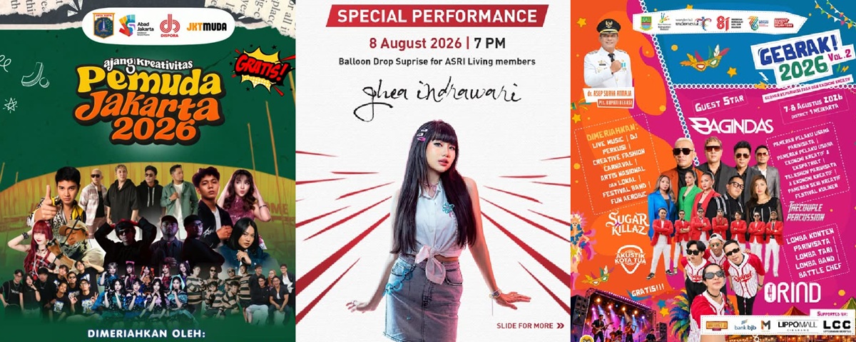 4 Konser Gratis di Jabodetabek 7-9 Agustus 2026, Ada Afgan, Mingse hingga Maliq & D'Essentials