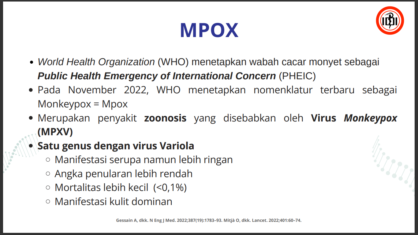 Serba-Serbi Penyakit MPox, Begini Penjelasan Ketua Satgas MPox PB IDI