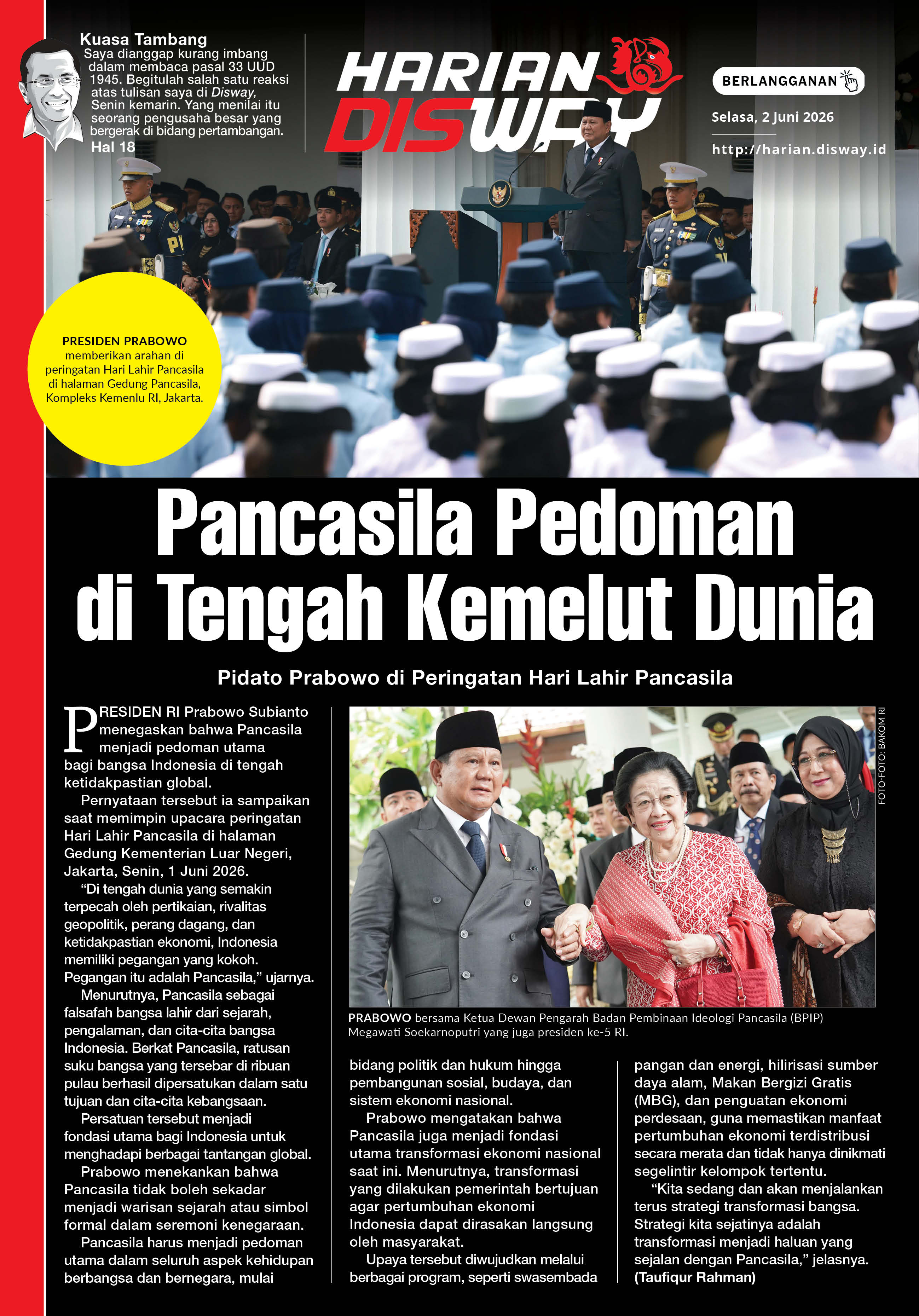Pancasila Pedoman di Tengah Kemelut Duni