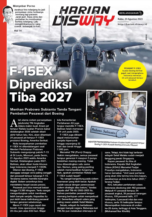 F-15EX Diprediksi Tiba 2027