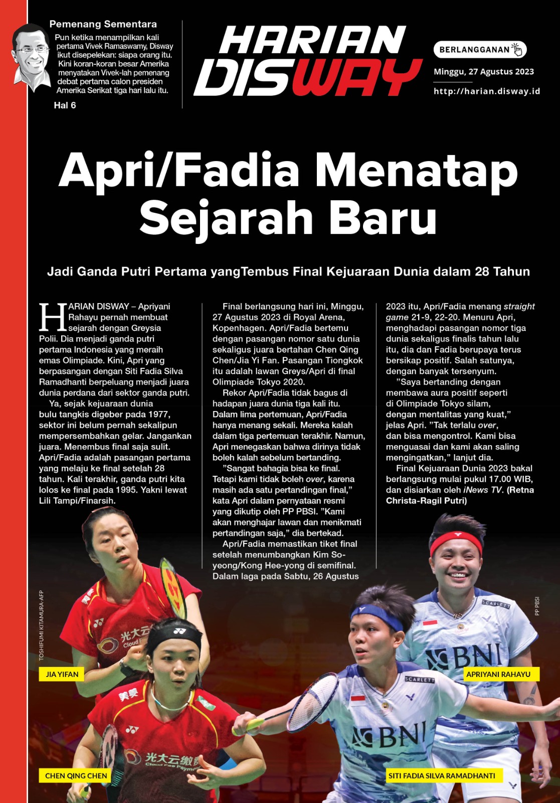 Apri/Fadia Menatap Sejarah Baru