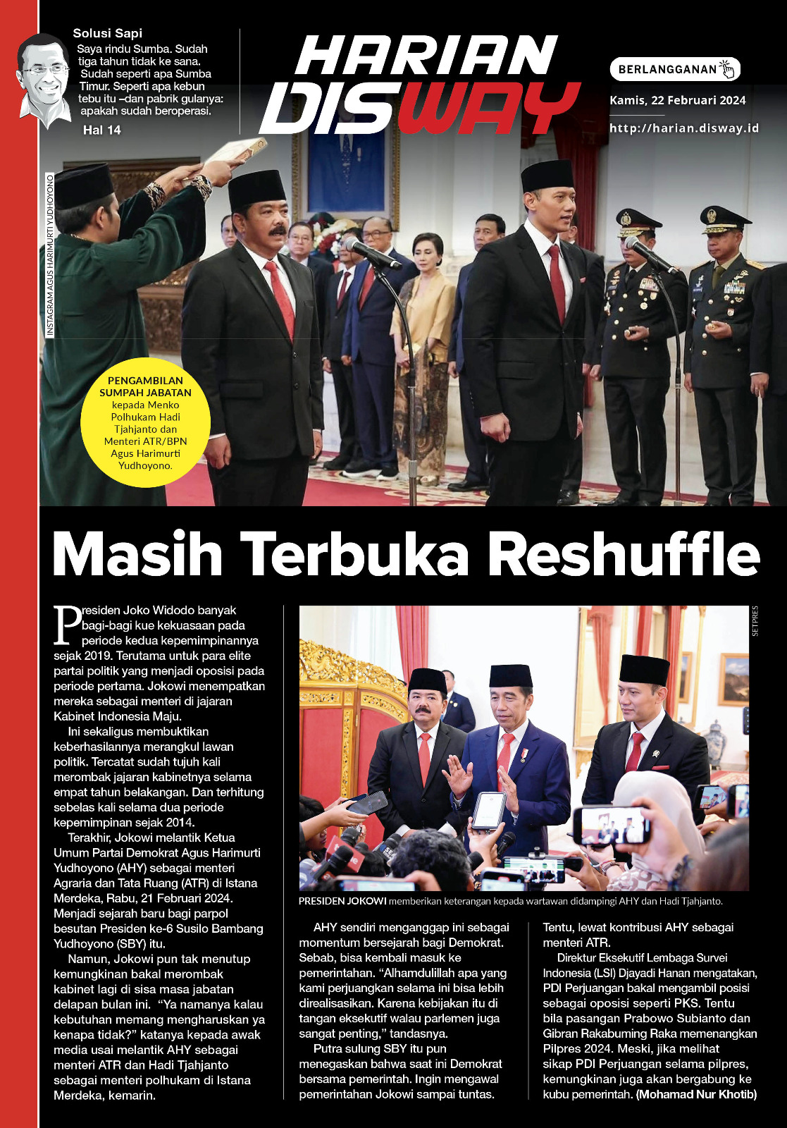 Masih Terbuka Reshuffle