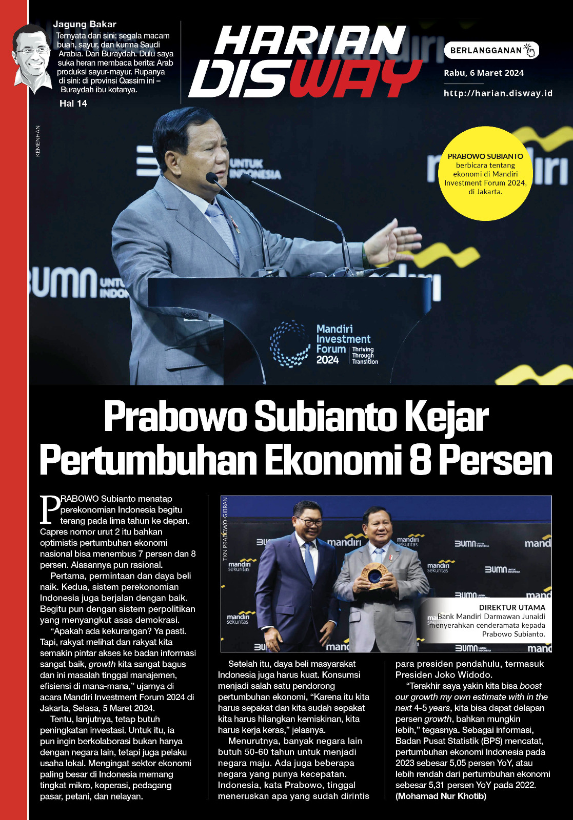 Prabowo Subianto Kejar Pertumbuhan Ekono
