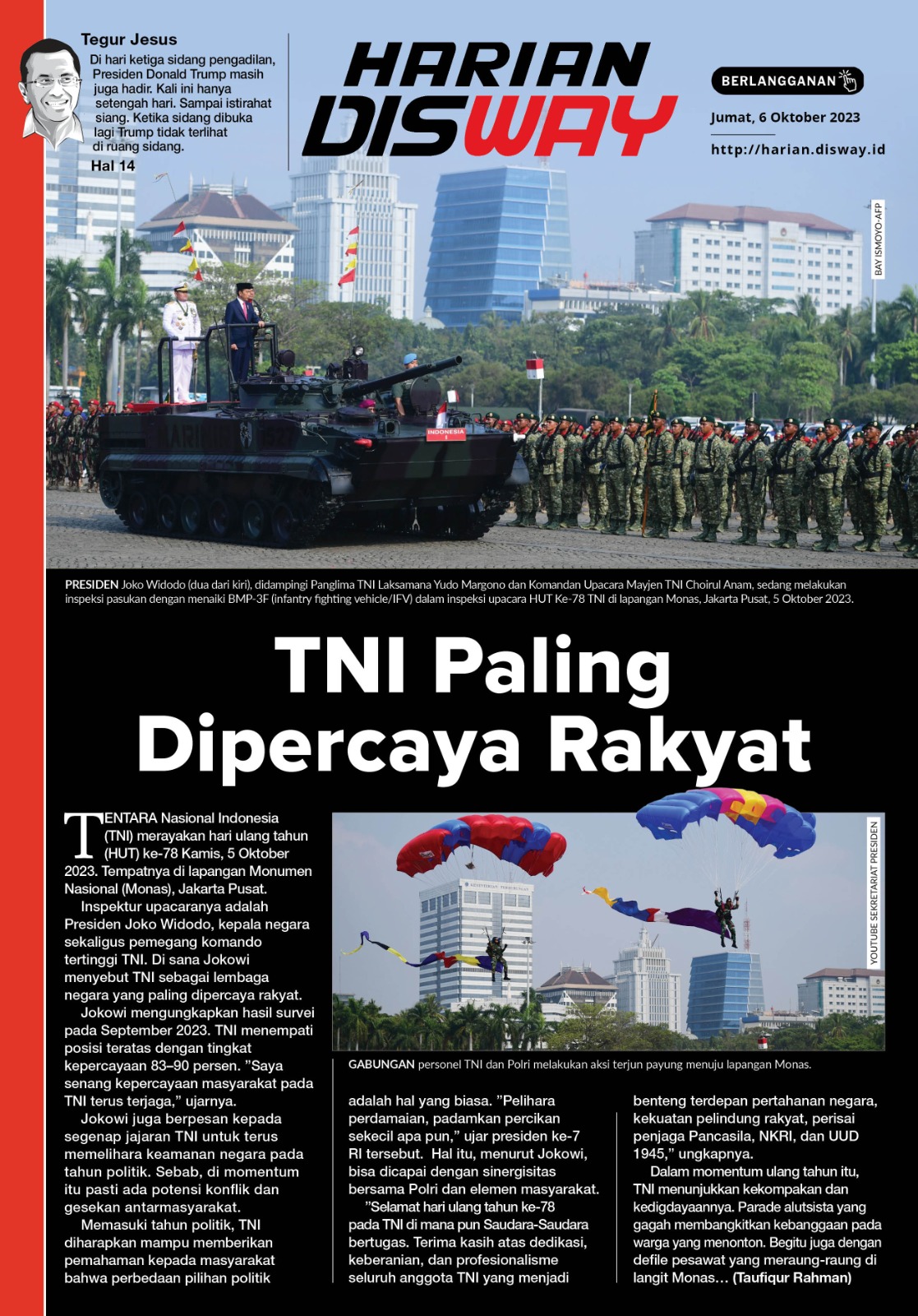 TNI Paling Dipercaya Rakyat