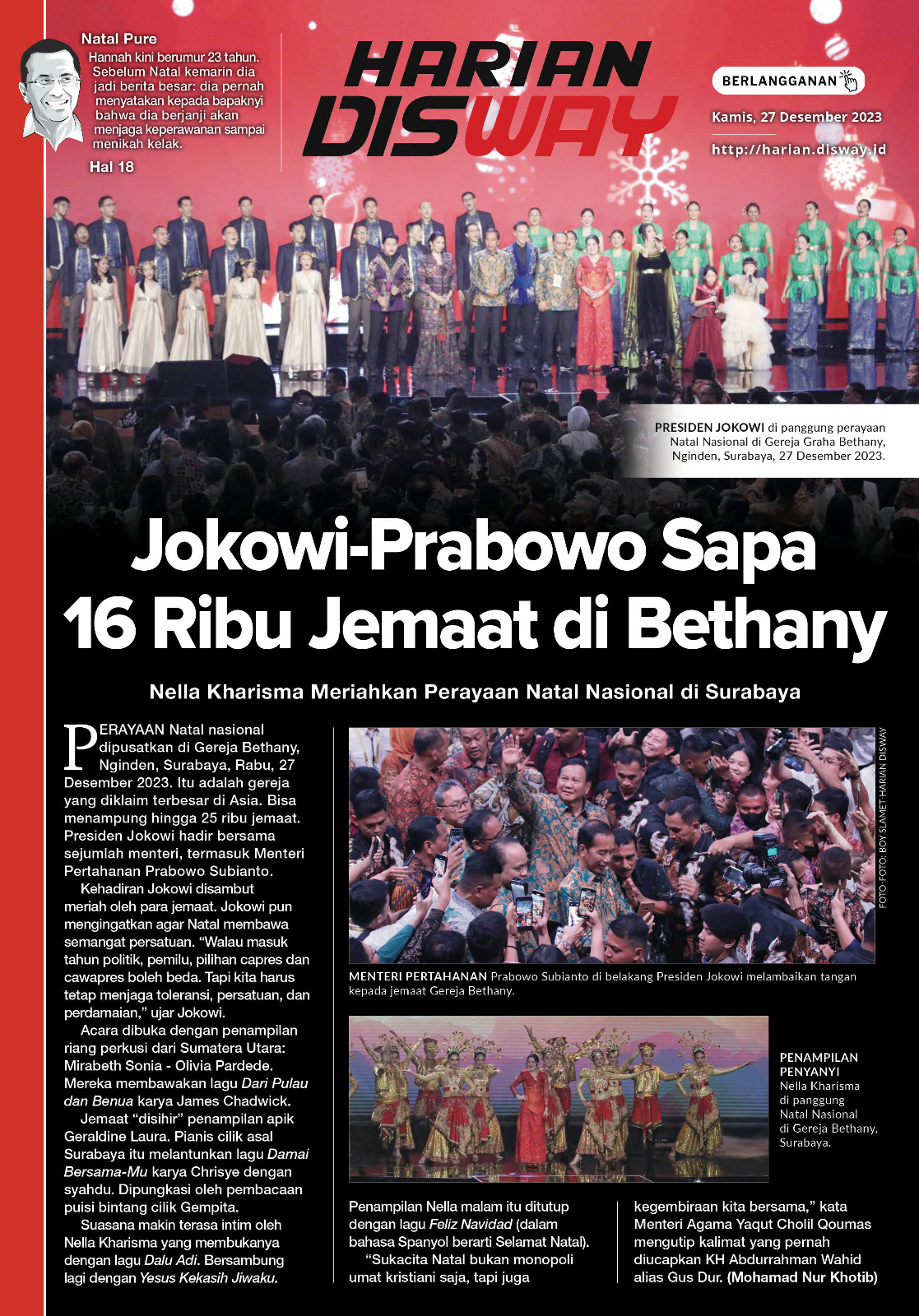 Jokowi-Prabowo Sapa 16 Ribu Jemaat di Be