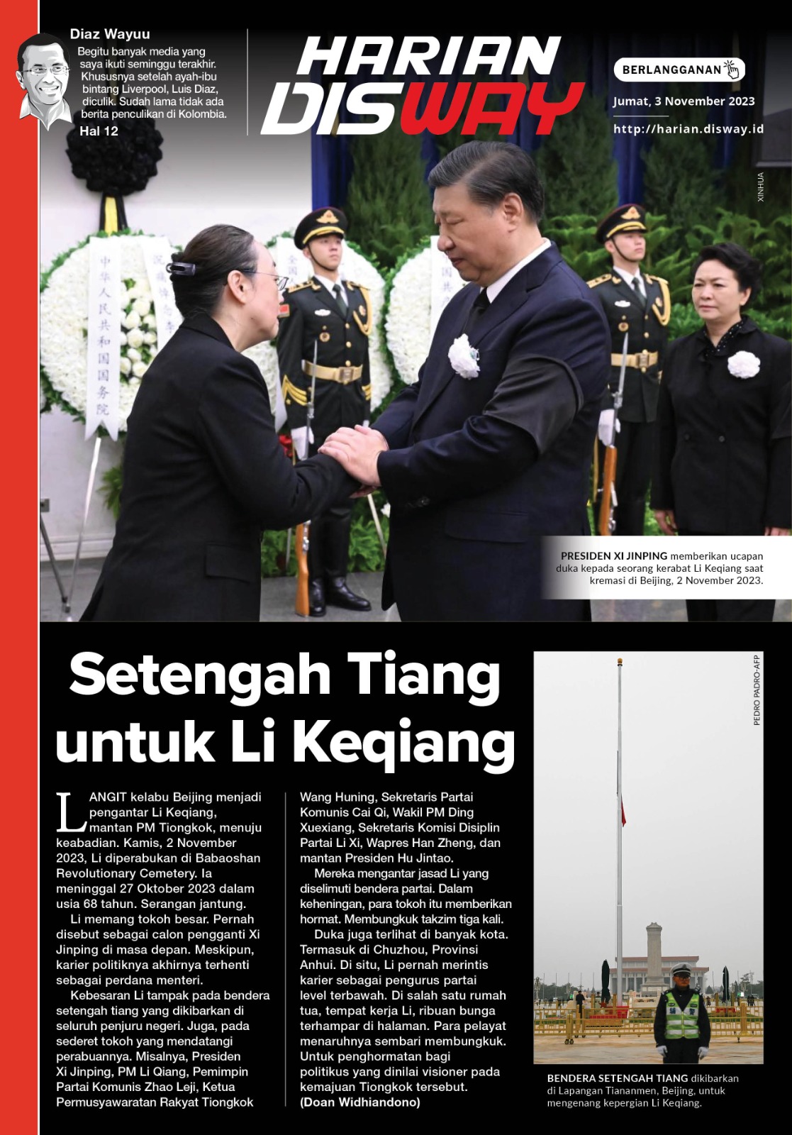 Setengah Tiang untuk Li Keqiang