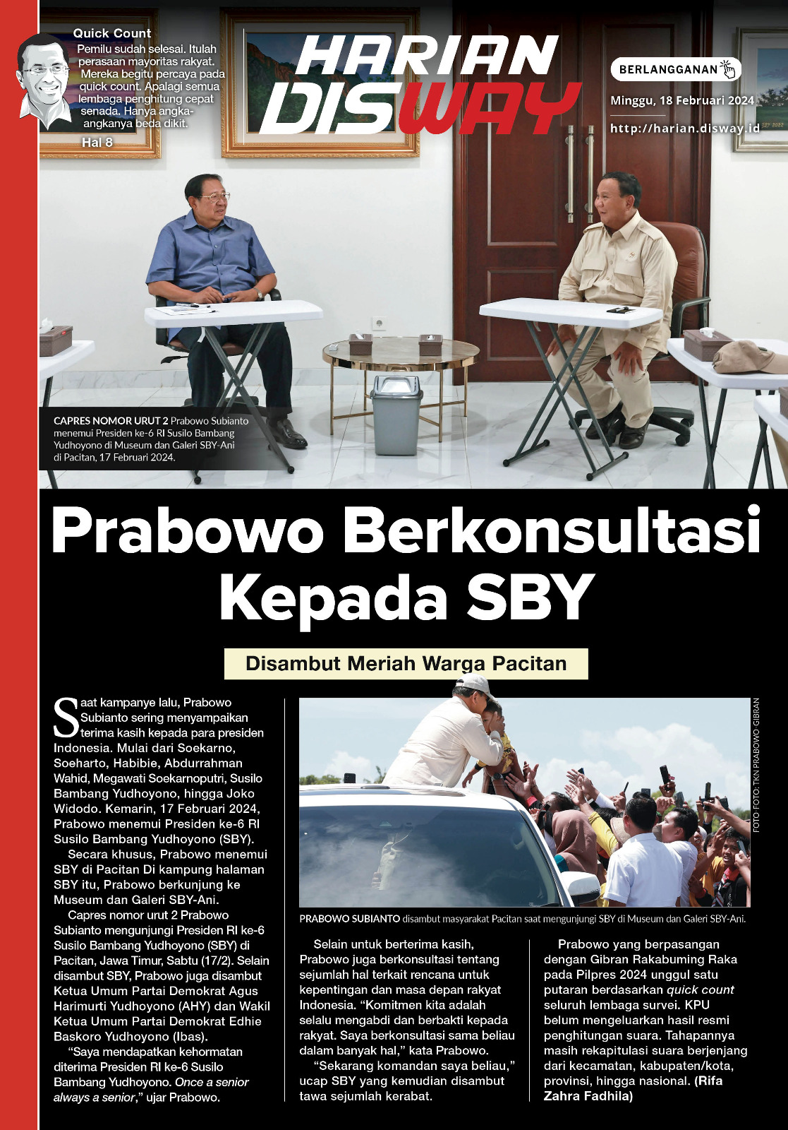 Prabowo Berkonsultasi Kepada SBY