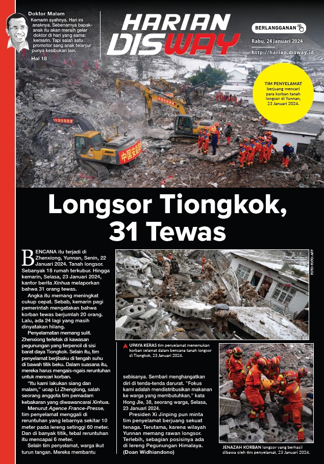 Longsor Tiongkok, 31 Tewas