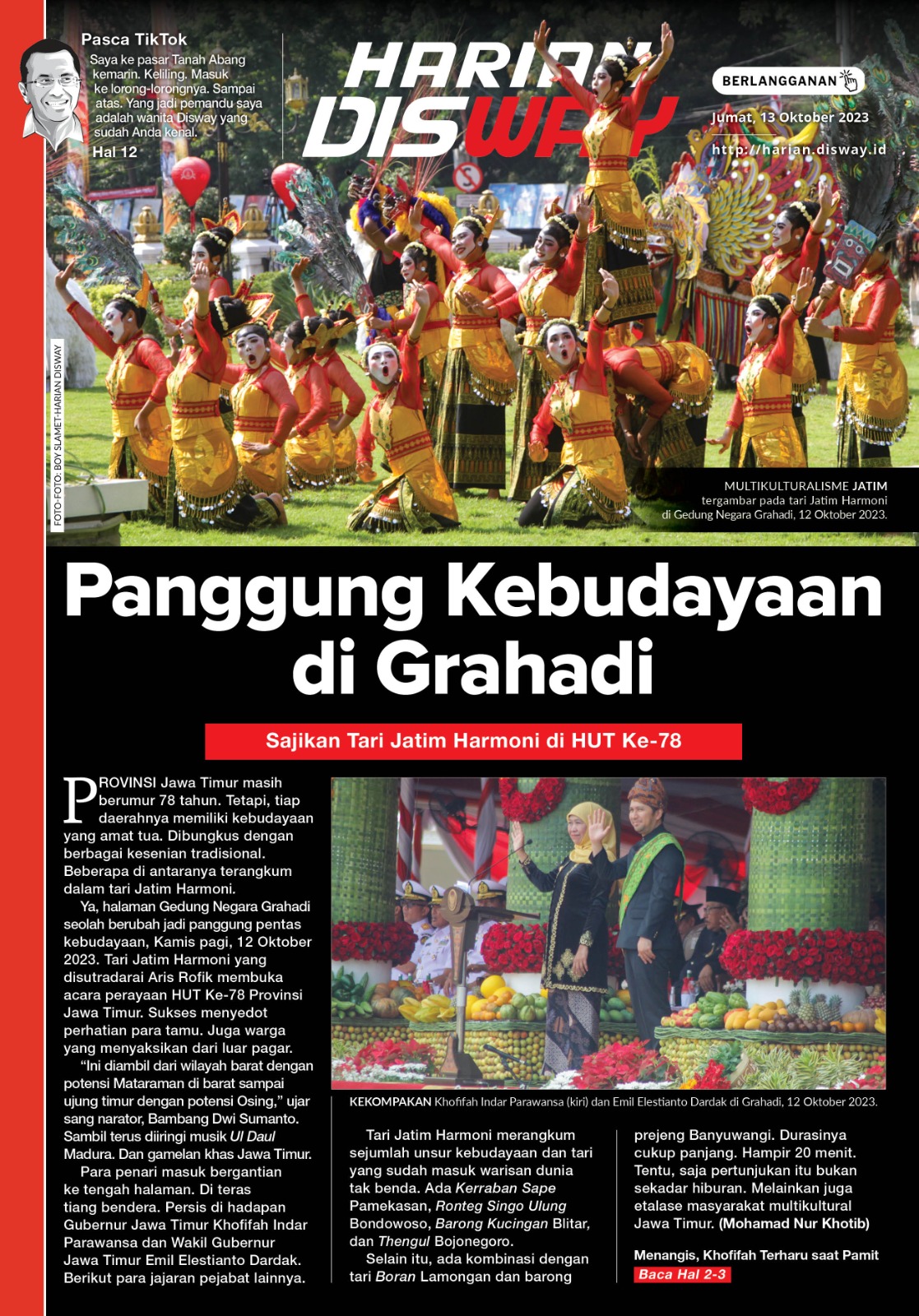 Panggung Kebudayaan di Grahadi