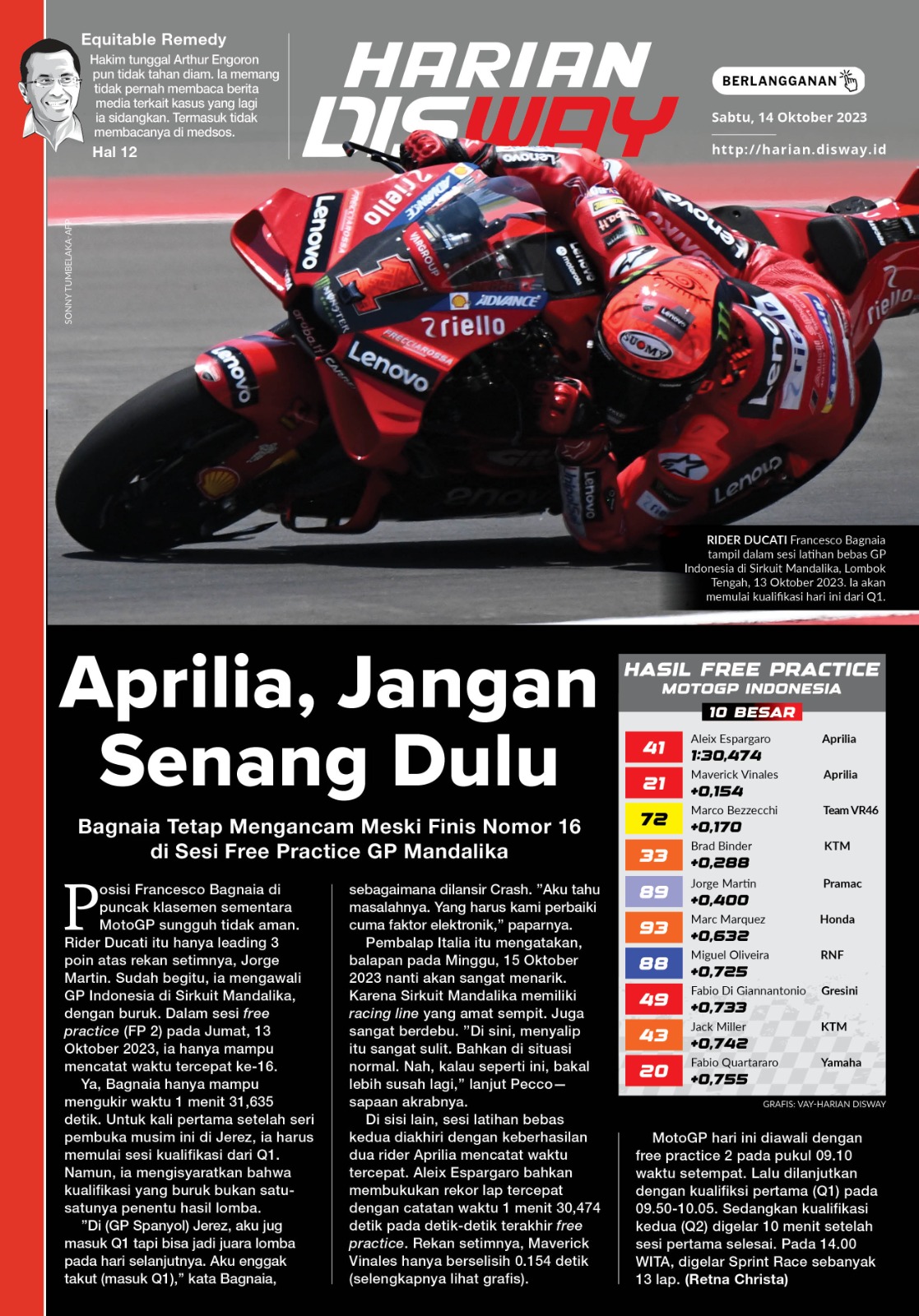 Aprilia, Jangan Senang Dulu