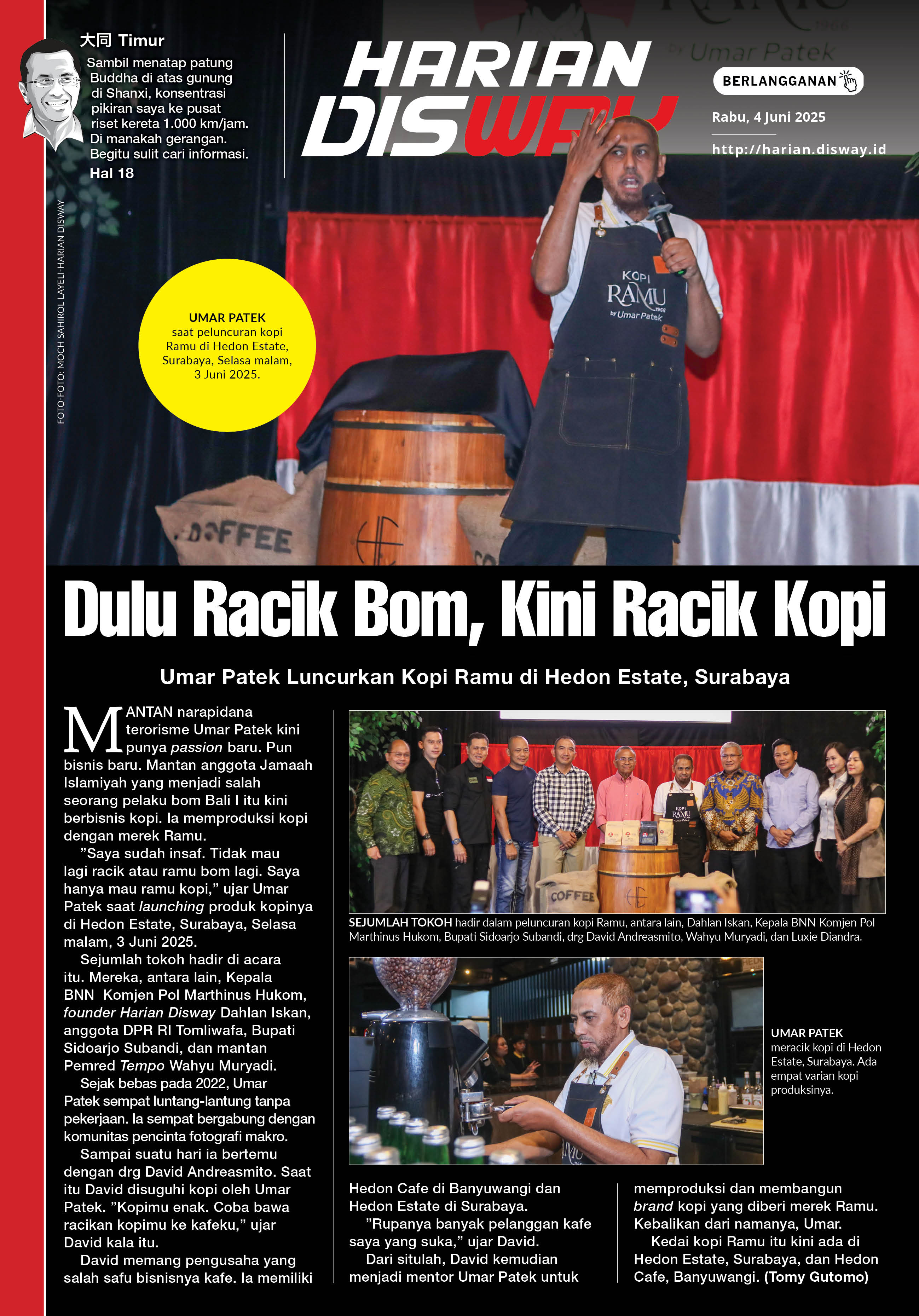 Dulu Racik Bom, Kini Racik Kopi