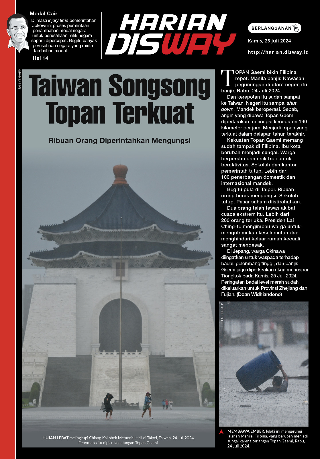 Taiwan Songsong Topan Terkuat