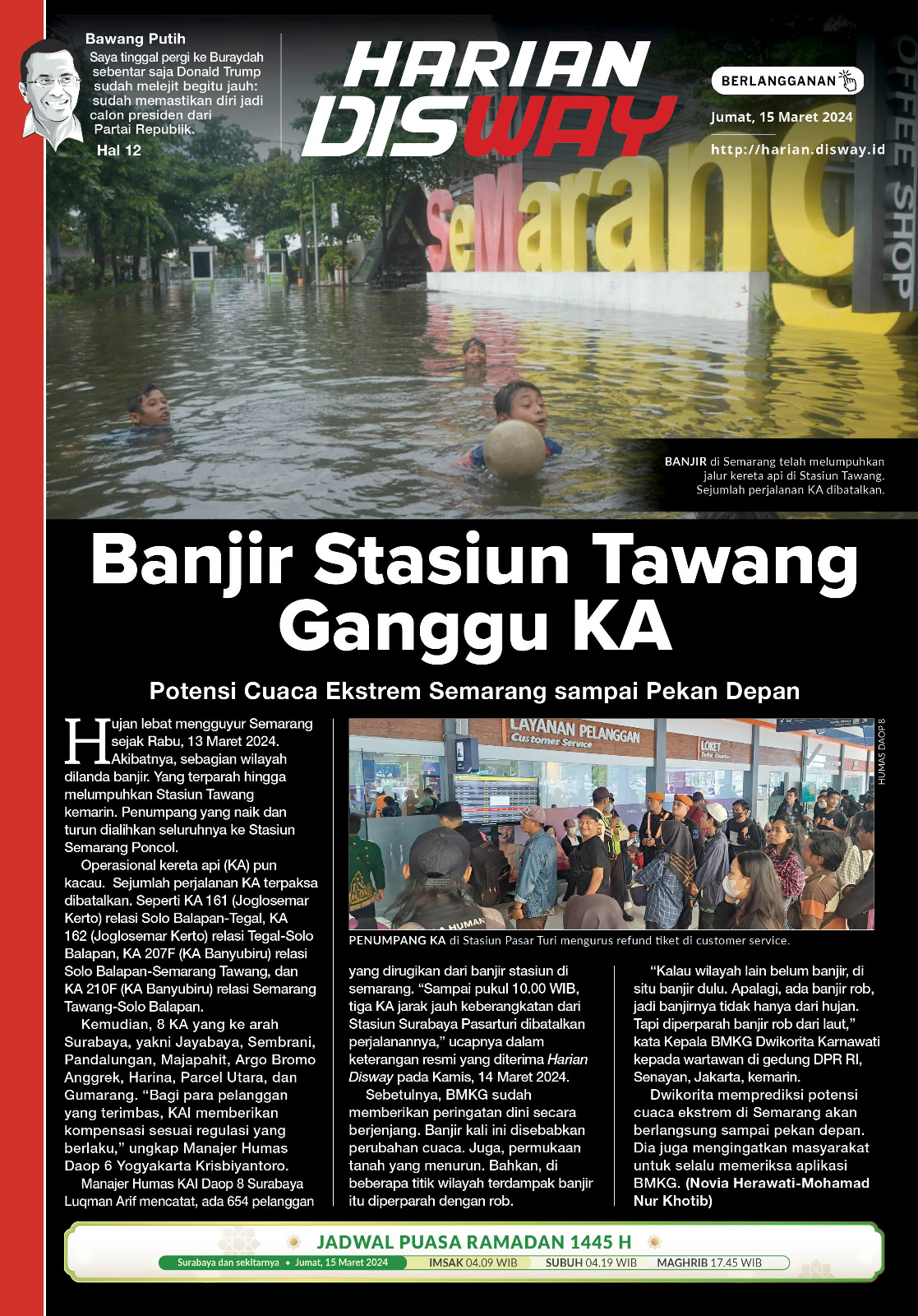 Banjir Stasiun Tawang Ganggu KA