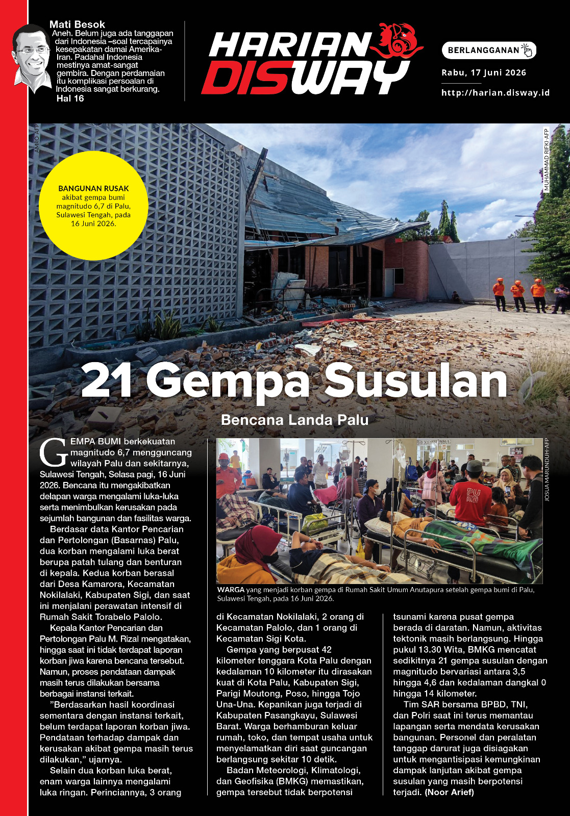 21 Gempa Susulan