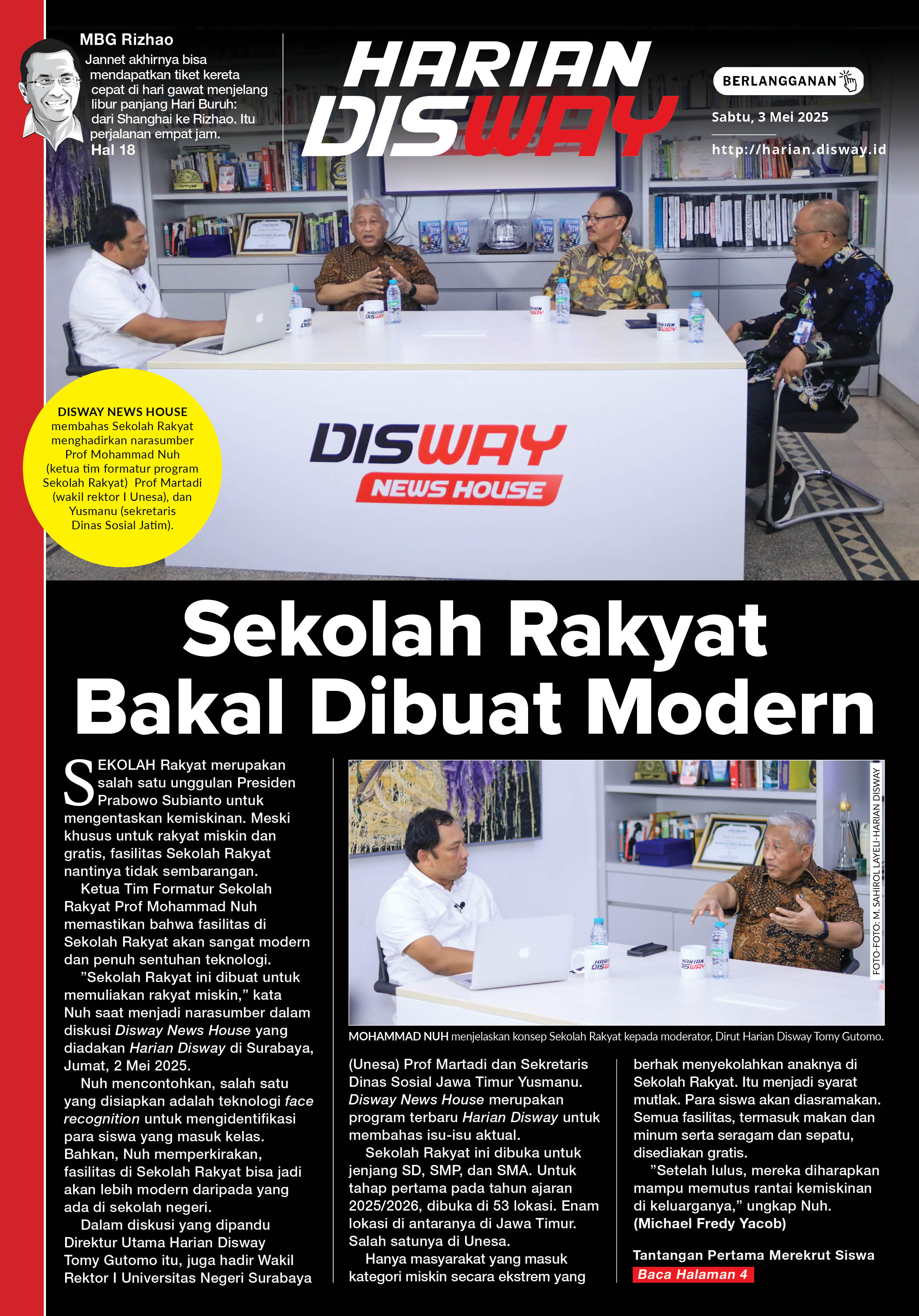 Sekolah Rakyat Bakal Dibuat Modern