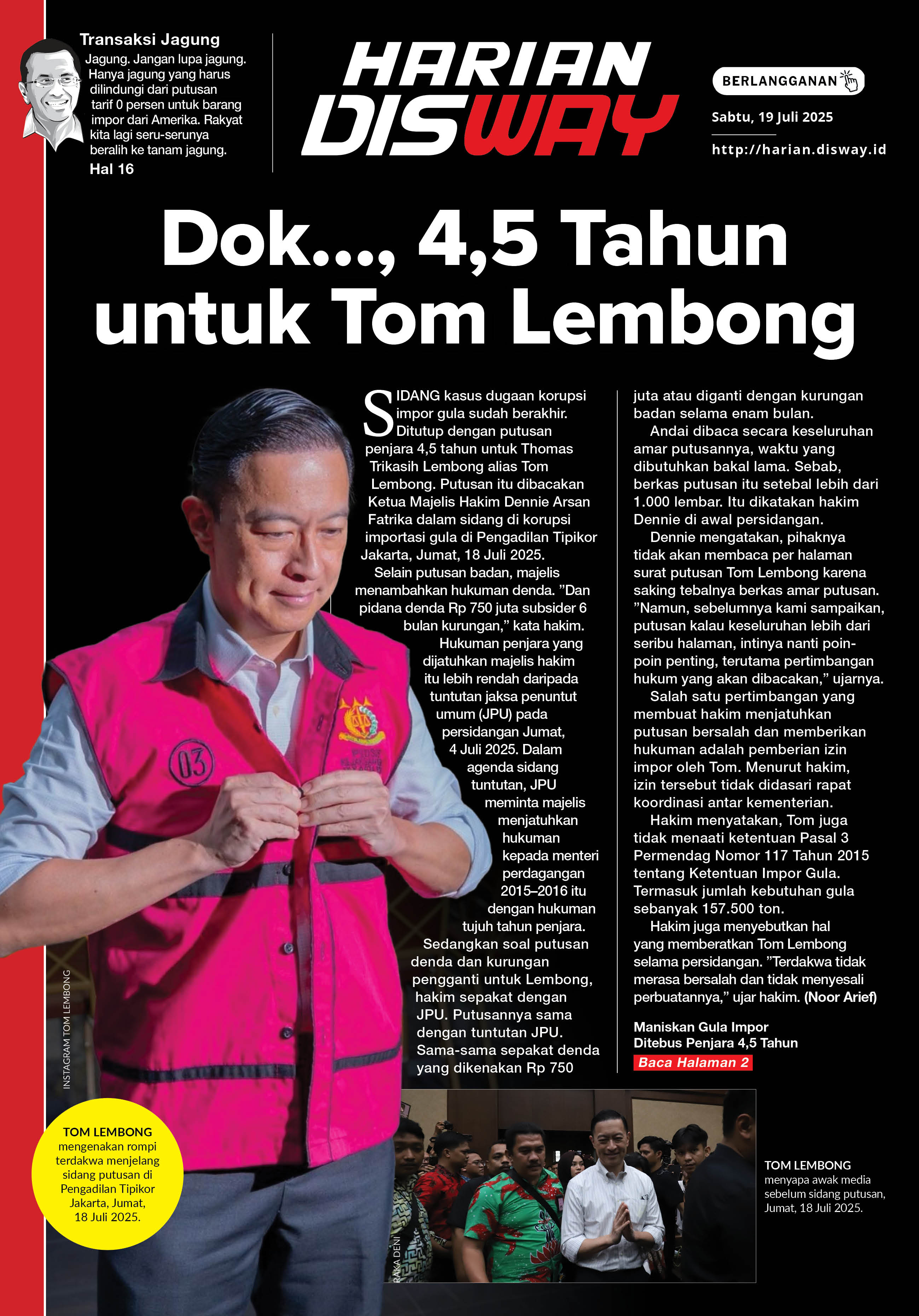 Dok…, 4,5 Tahun untuk Tom Lembong