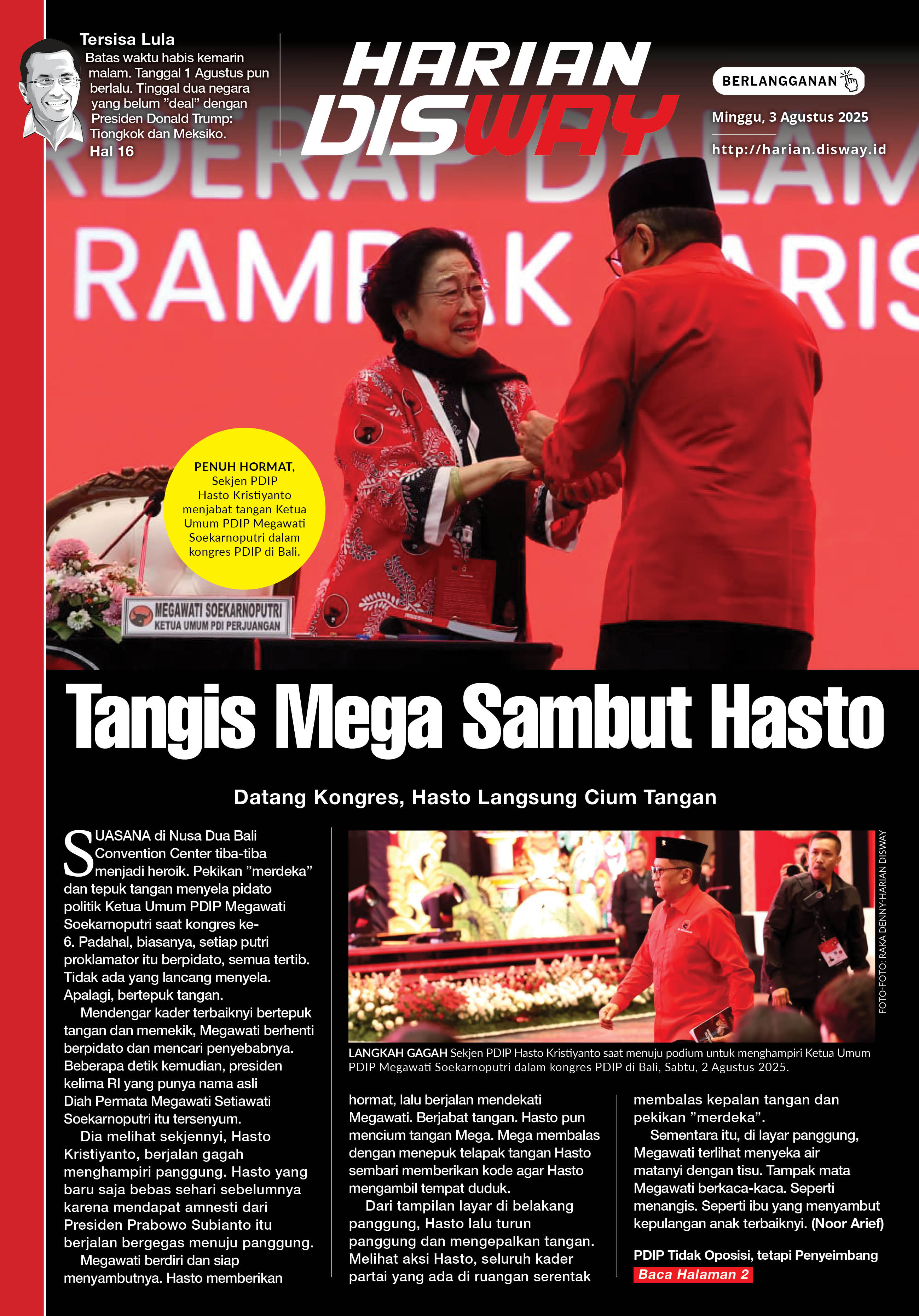 Tangis Mega Sambut Hasto