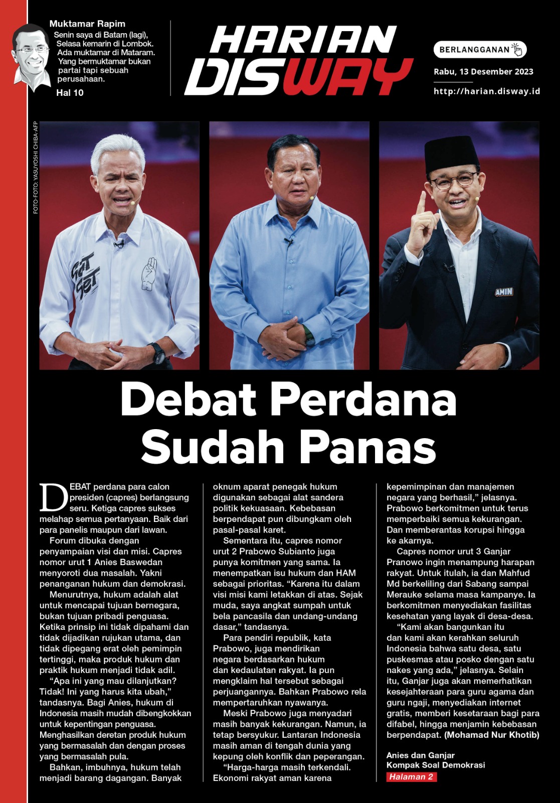 Debat Perdana Sudah Panas