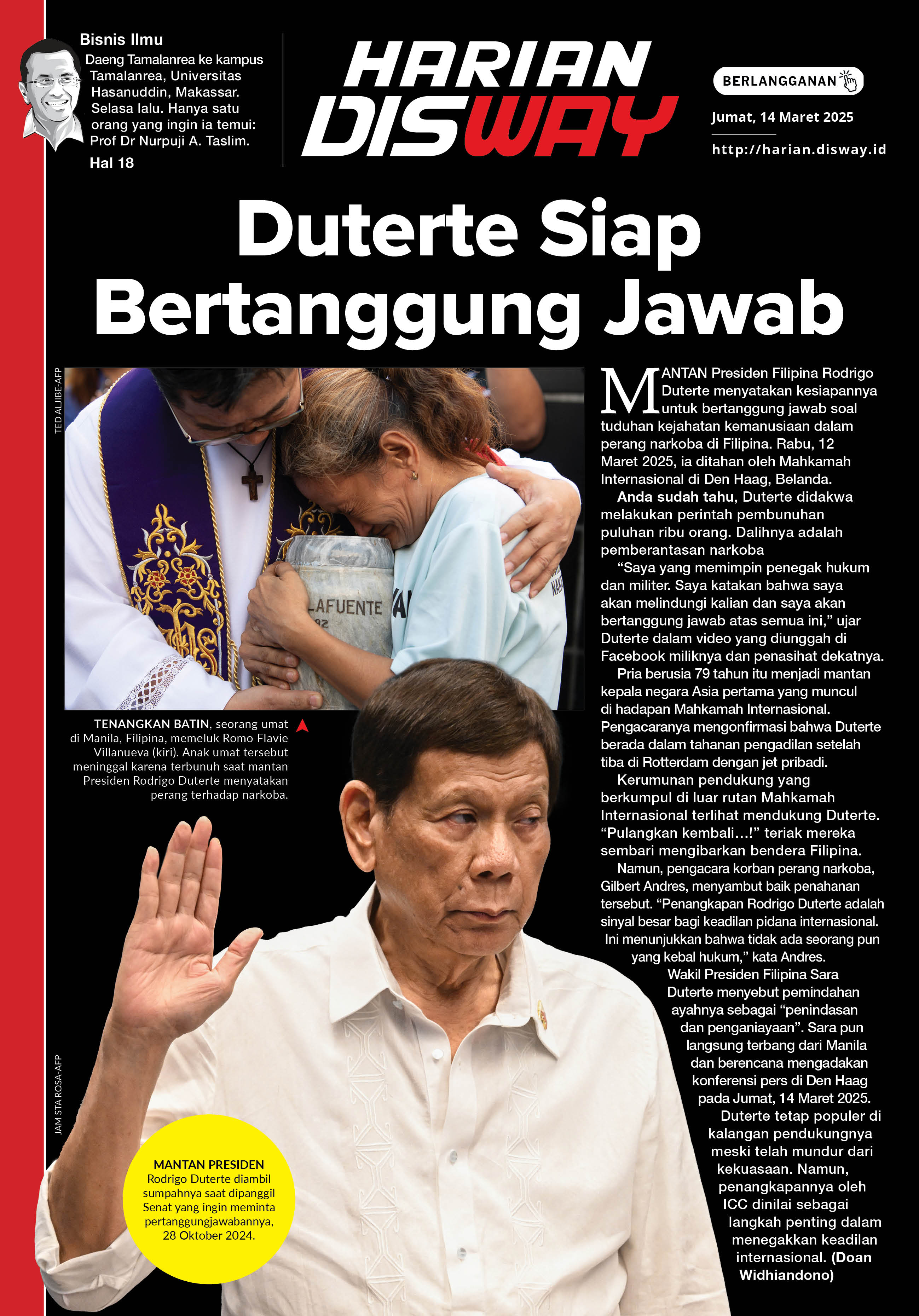 Duterte Siap Bertanggung Jawab