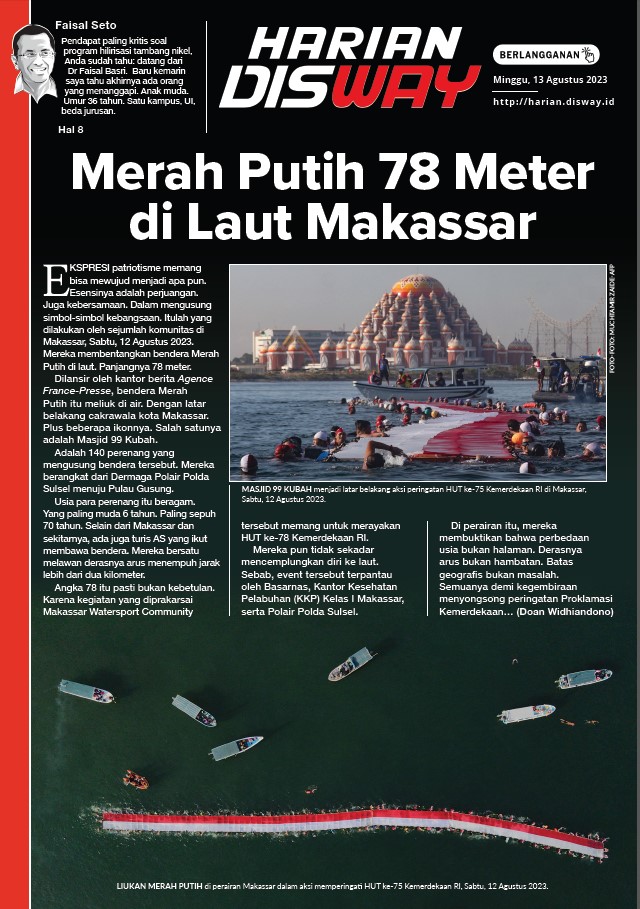 Merah Putih 78 Meter di Laut Makassar