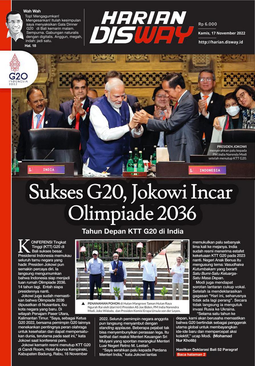 Sukses G20, Jokowi Incar  Olimpiade 2036