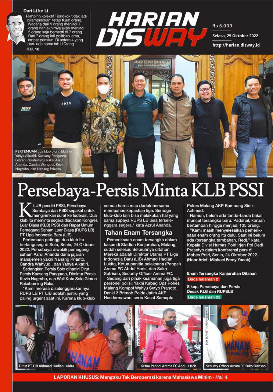 Persebaya-Persis Minta KLB PSSI