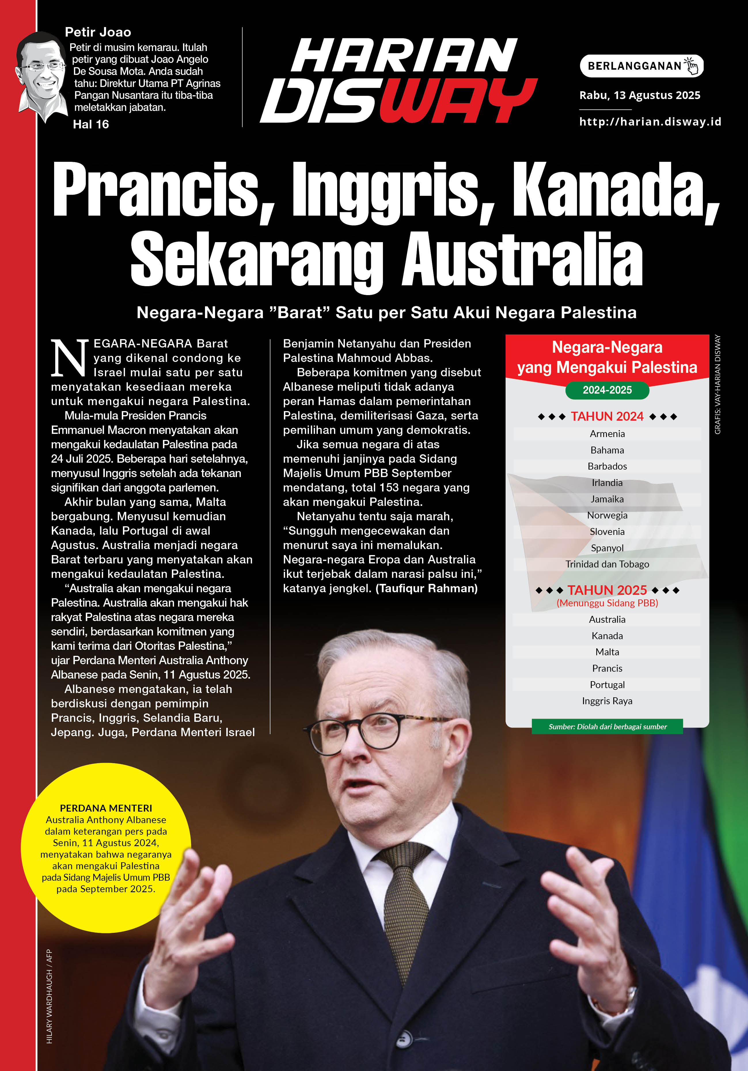 Prancis, Inggris, Kanada, Sekarang Austr