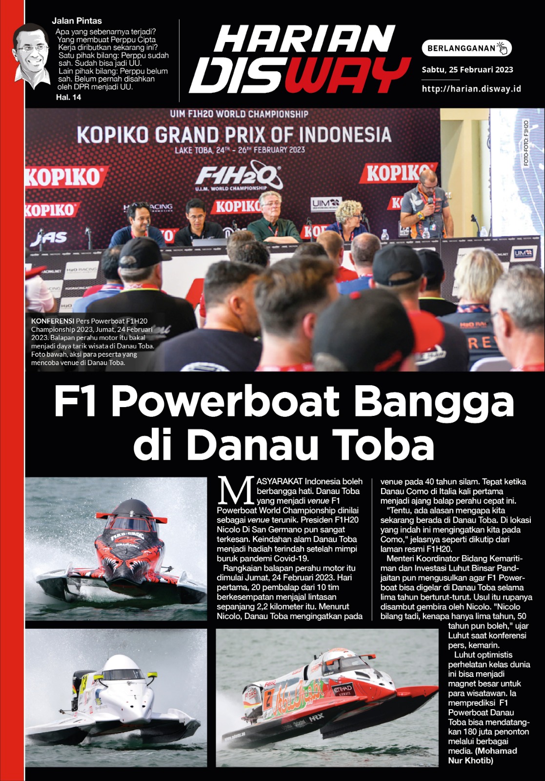 F1 Powerboat Bangga di Danau Toba