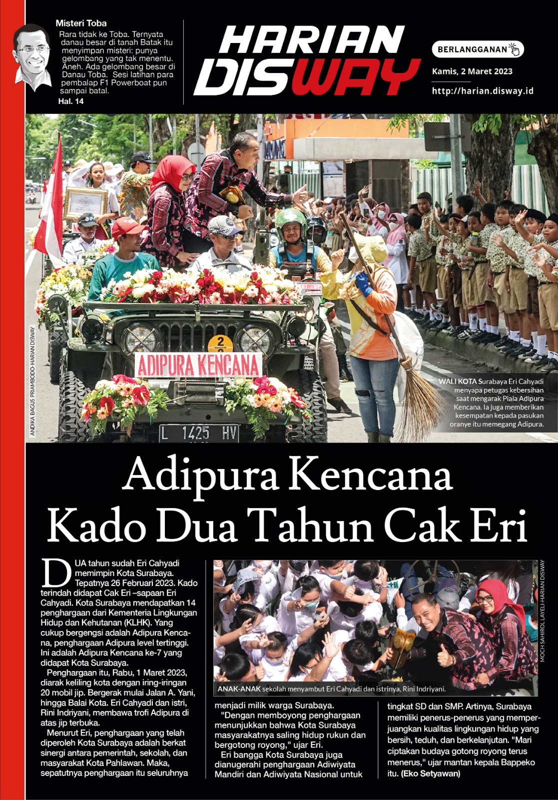 Adipura Kencana Kado Dua Tahun Cak Eri