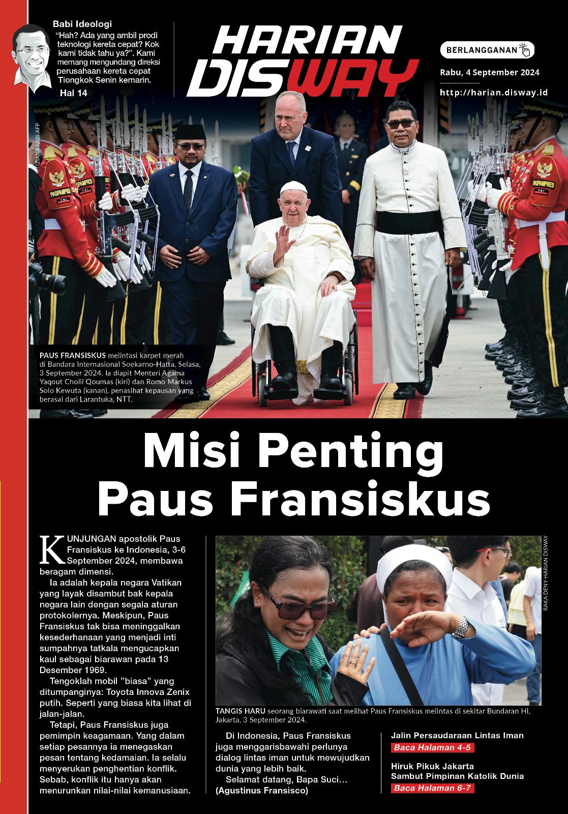 Misi Penting Paus Fransiskus