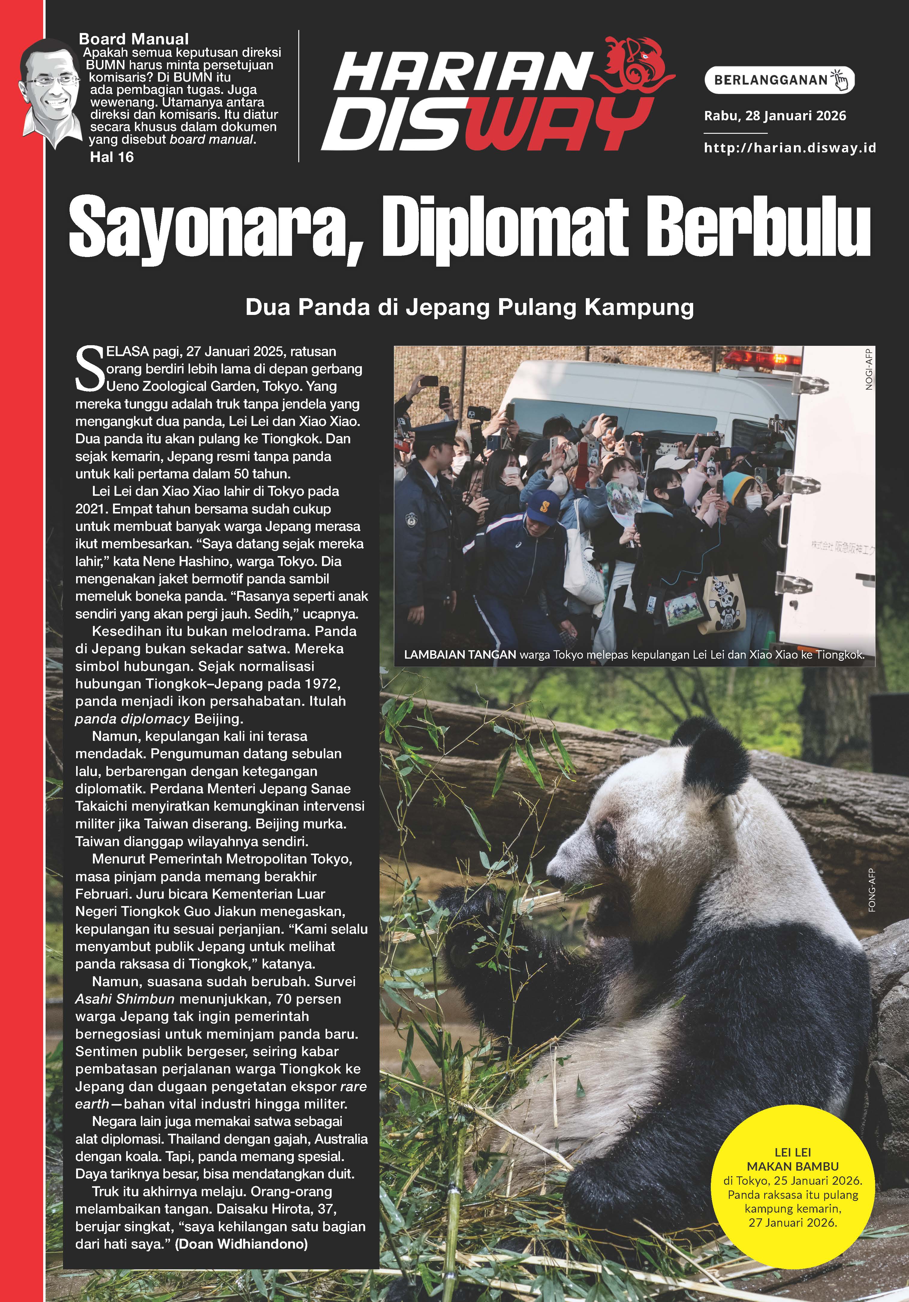 Sayonara, Diplomat Berbulu