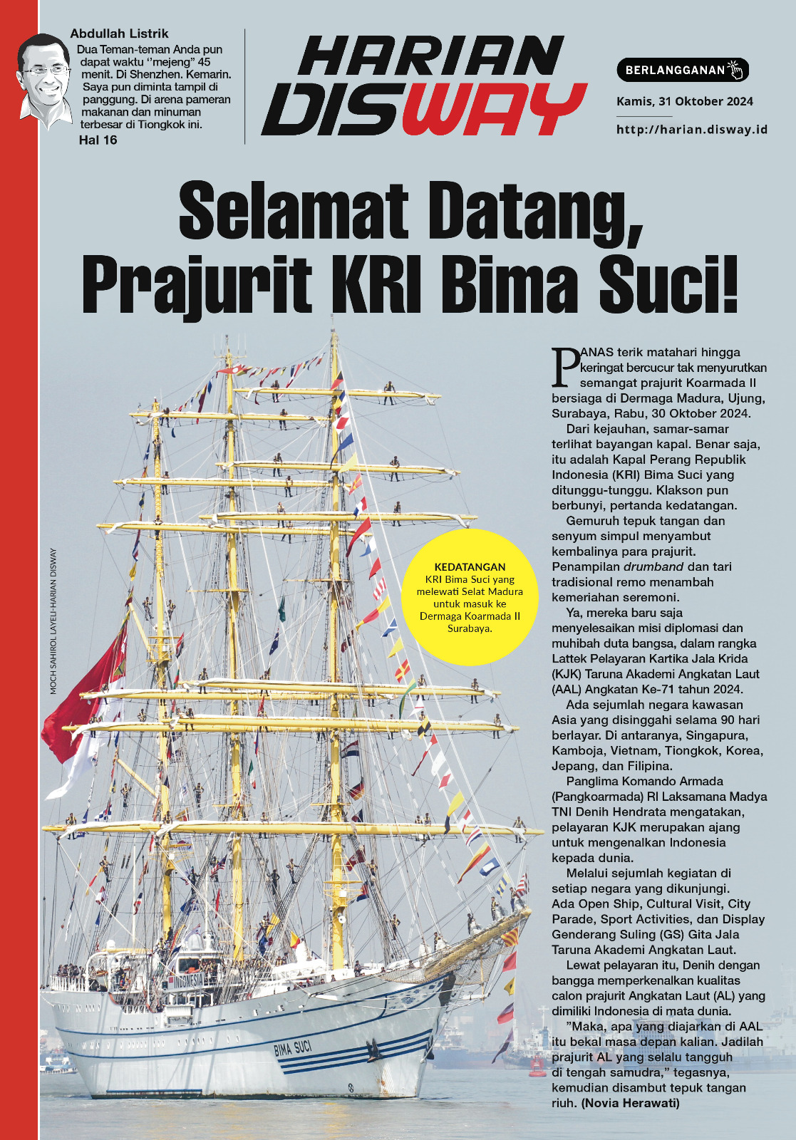 Selamat Datang, Prajurit KRI Bima Suci!