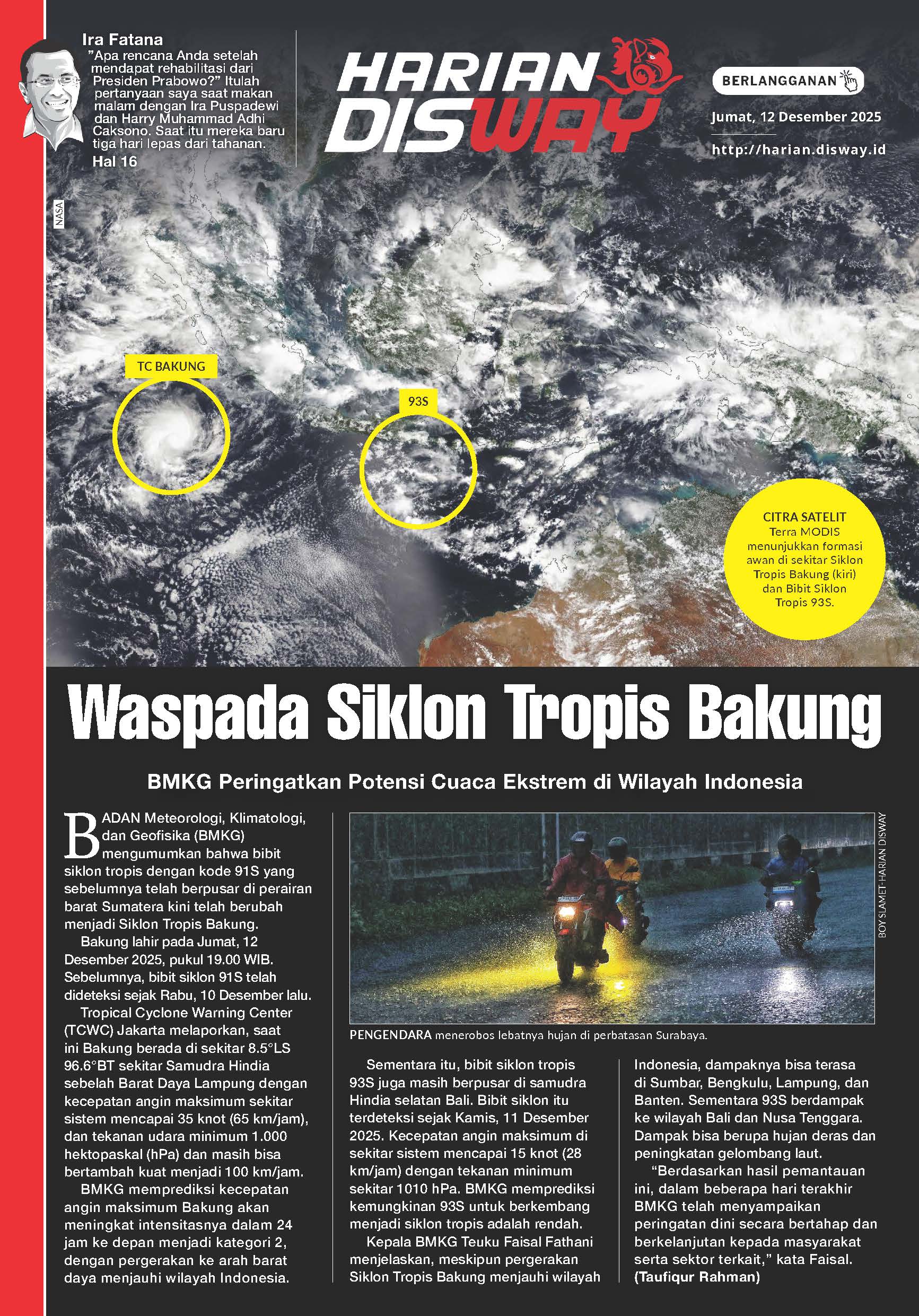 Waspada Siklon Tropis Bakung