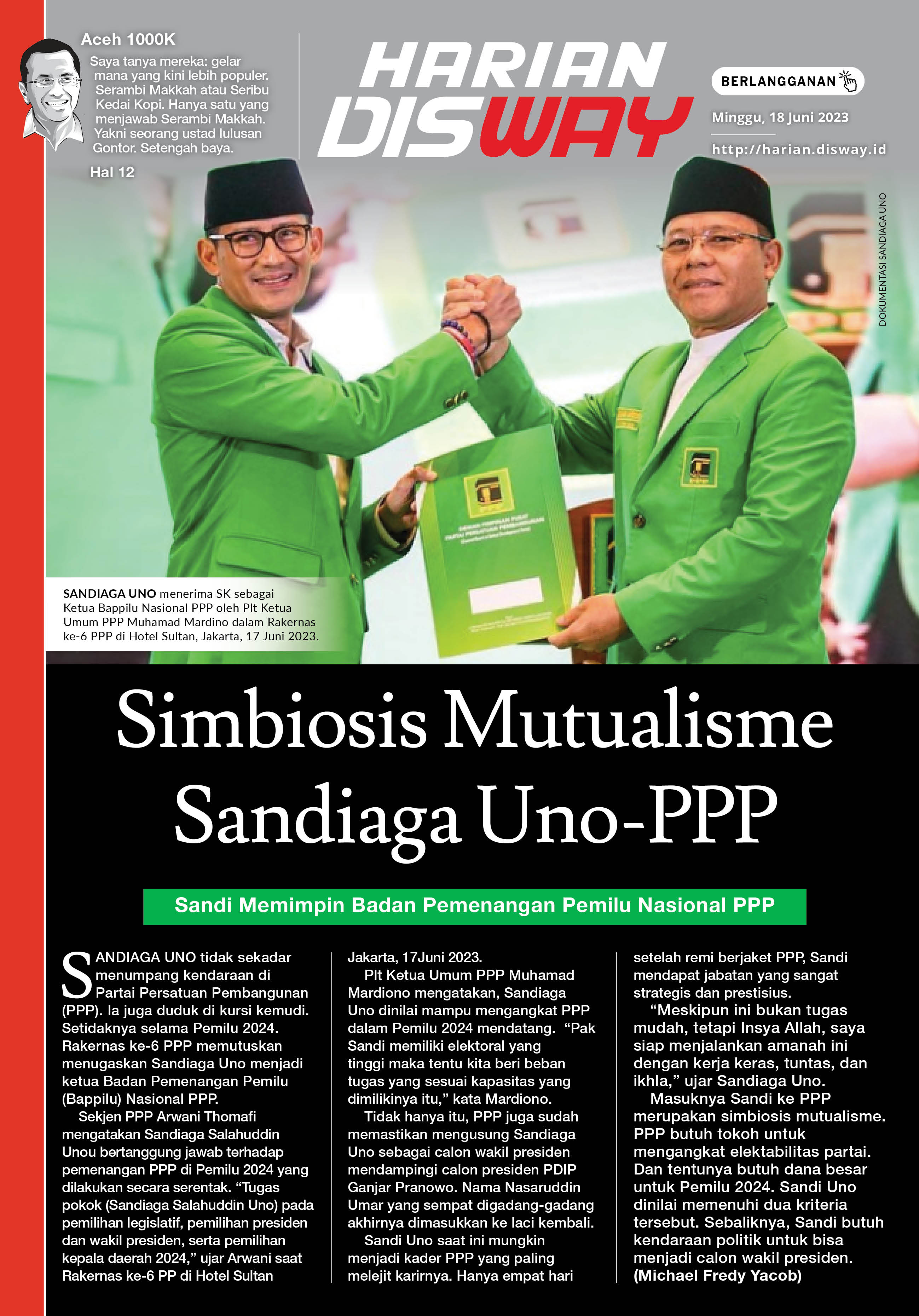 Simbiosis Mutualisme Sandiaga Uno-PPP